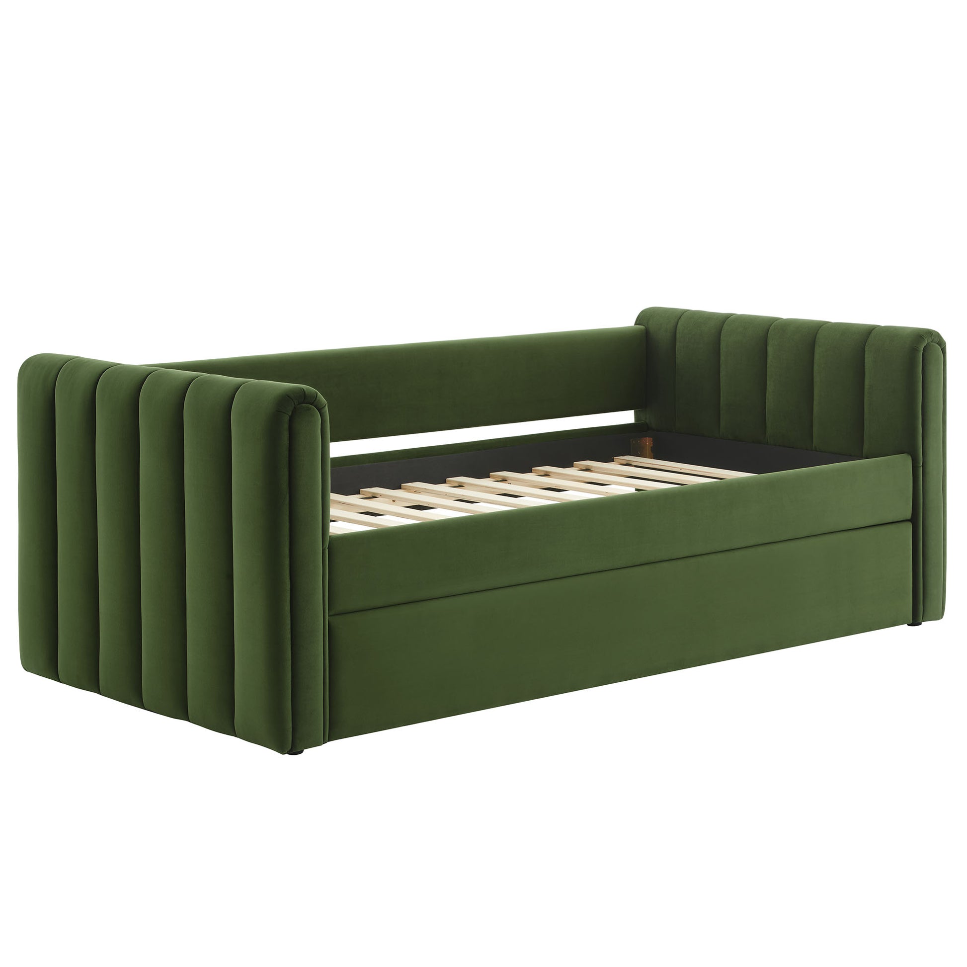 Veyla Channel Tufted Performance Velvet Twin Daybed With Trundle by Modway - Best Buy Furniture