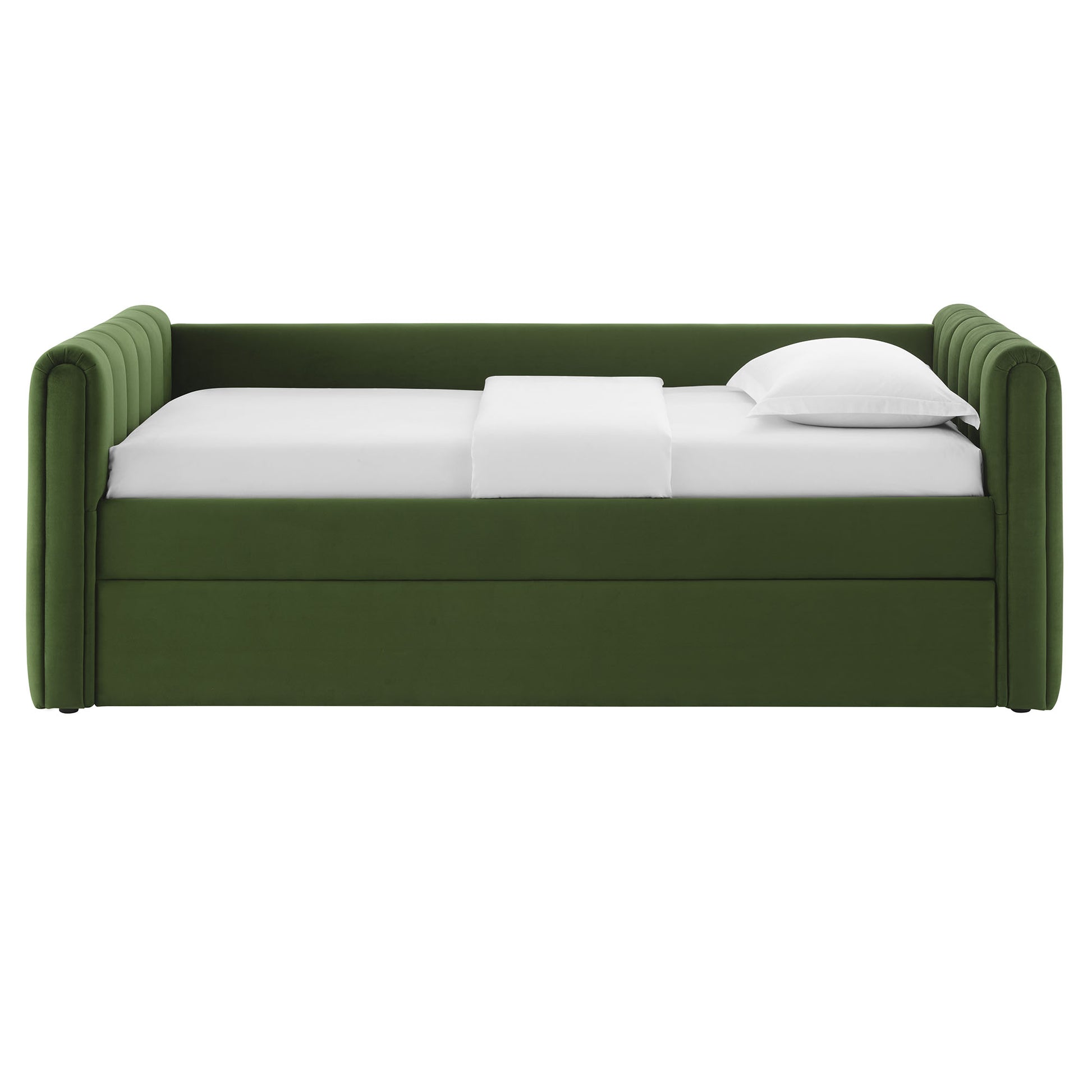 Veyla Channel Tufted Performance Velvet Twin Daybed With Trundle by Modway - Best Buy Furniture