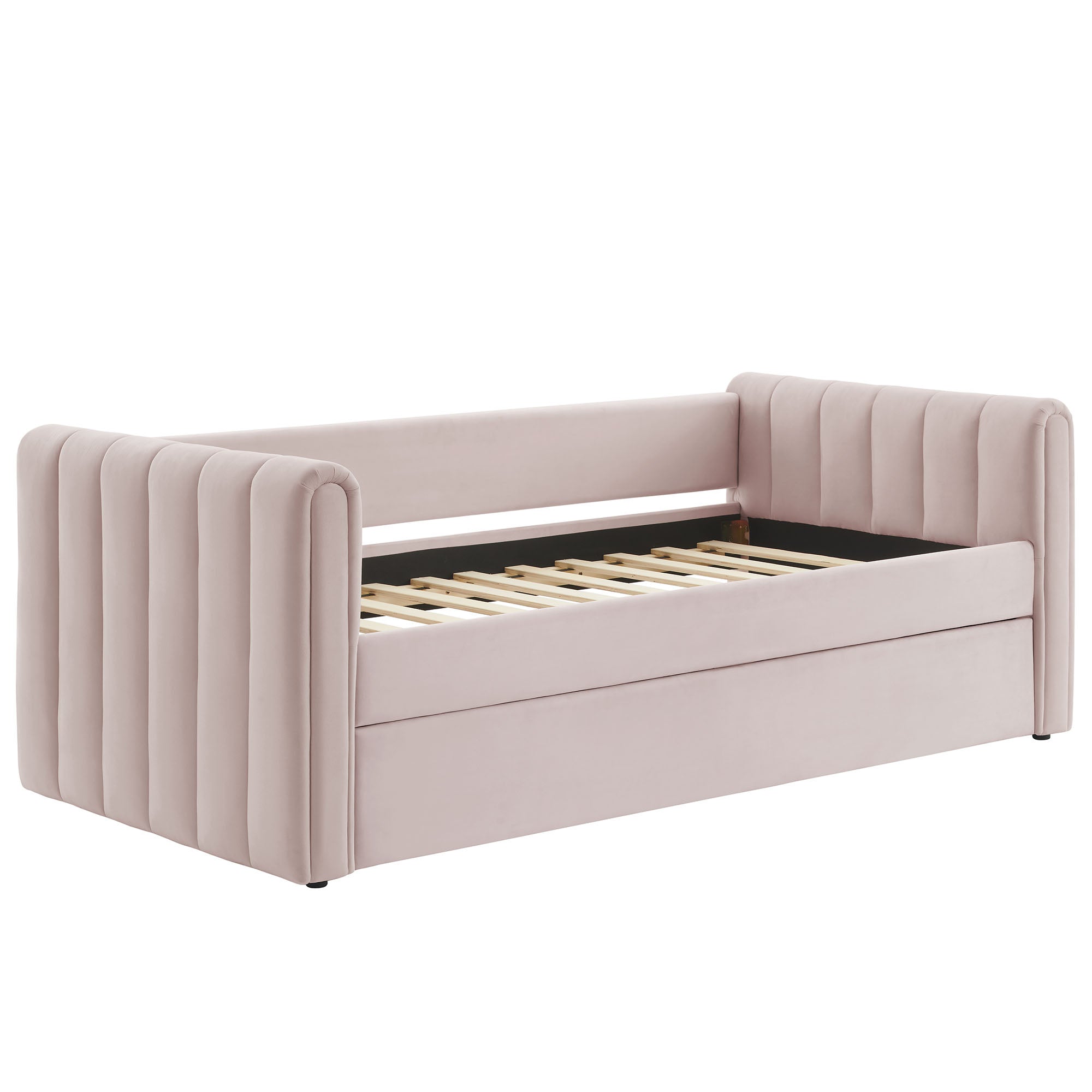 Veyla Channel Tufted Performance Velvet Twin Daybed With Trundle by Modway - Best Buy Furniture