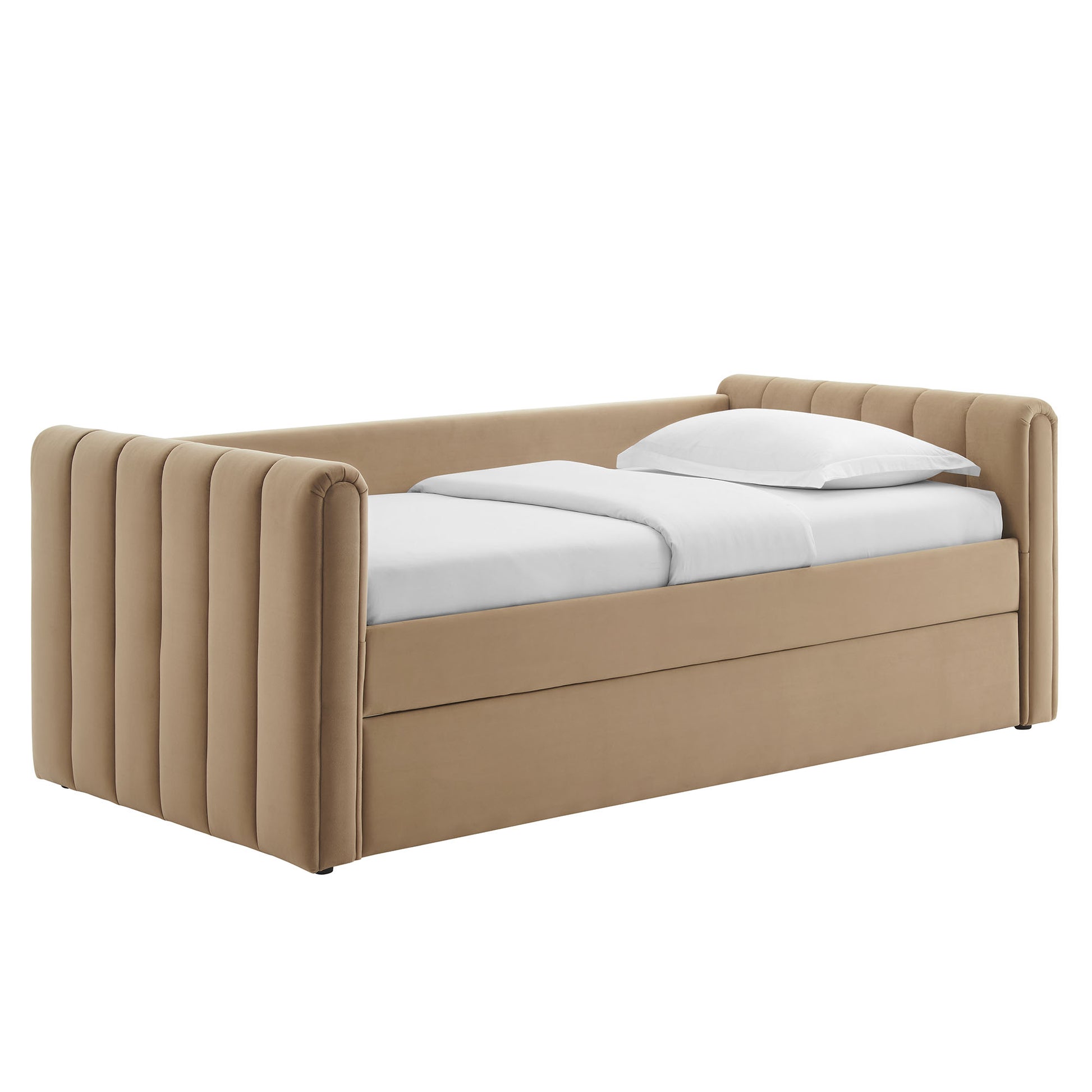 Veyla Channel Tufted Performance Velvet Twin Daybed With Trundle by Modway - Best Buy Furniture