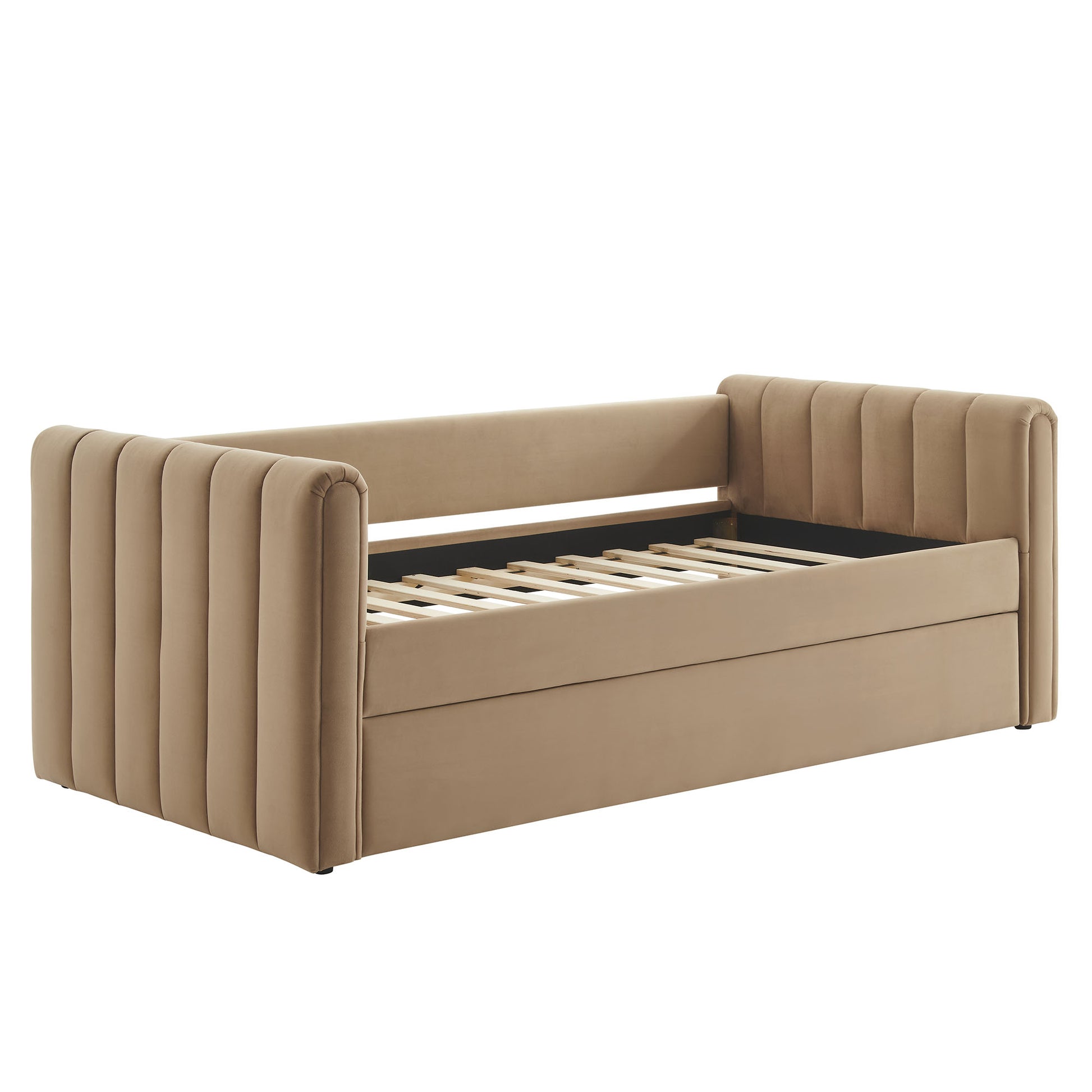 Veyla Channel Tufted Performance Velvet Twin Daybed With Trundle by Modway - Best Buy Furniture