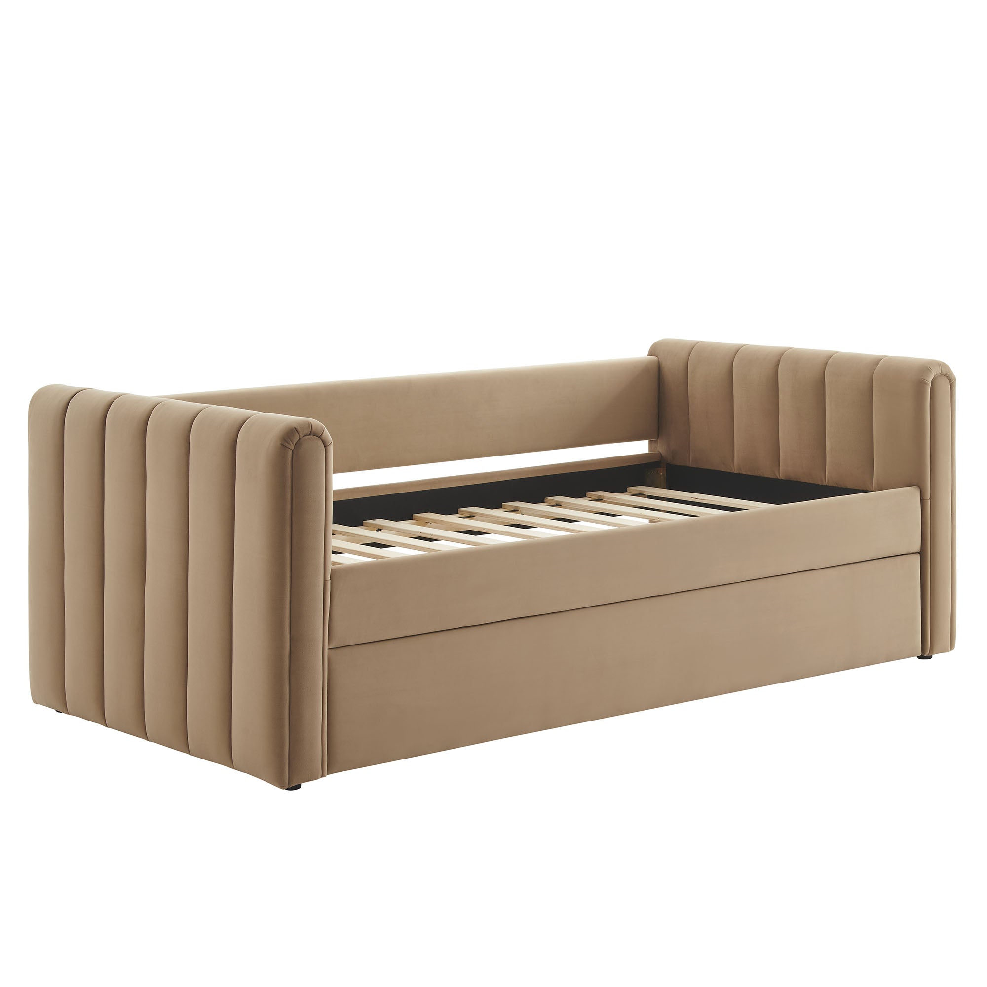 Veyla Channel Tufted Performance Velvet Twin Daybed With Trundle by Modway - Best Buy Furniture