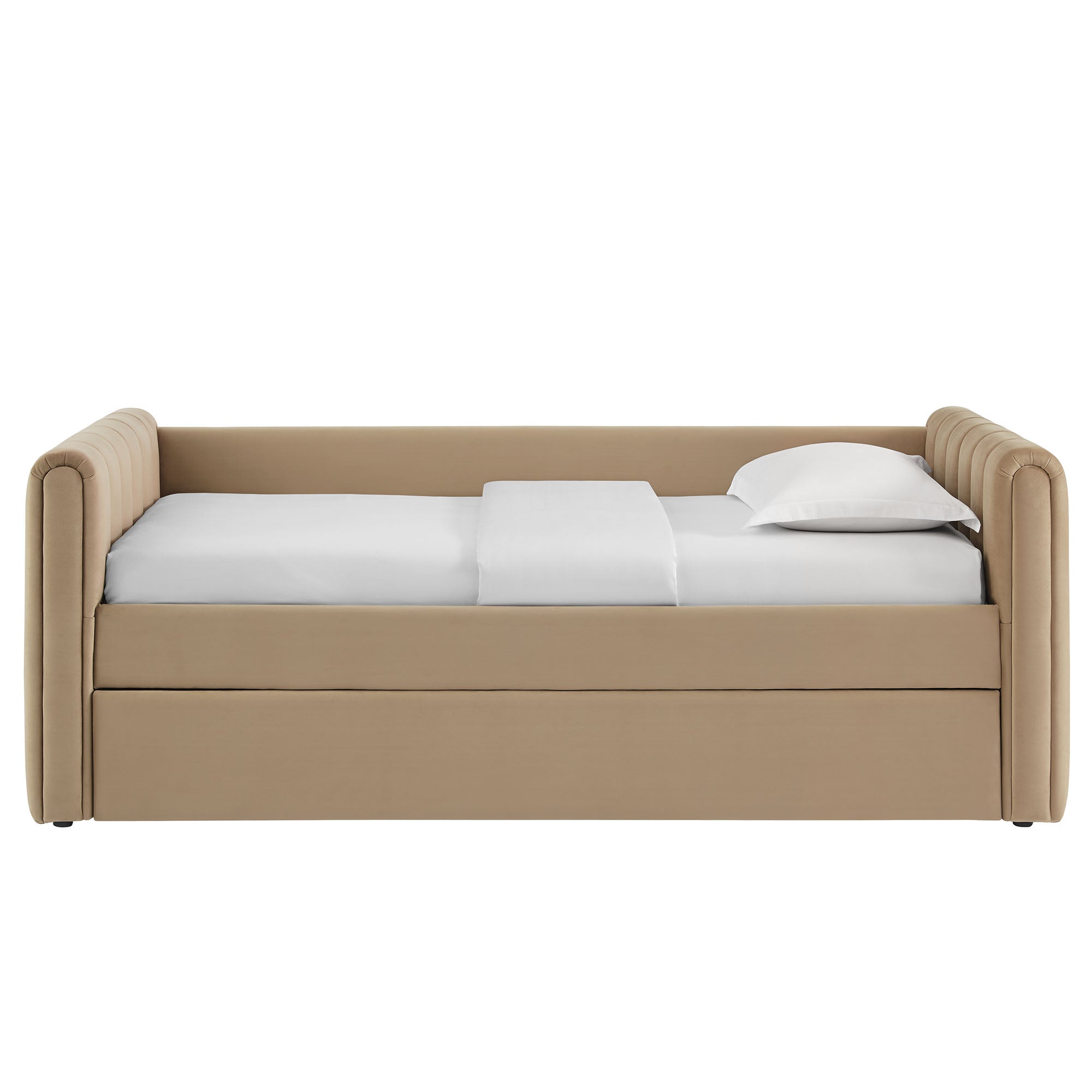 Veyla Channel Tufted Performance Velvet Twin Daybed With Trundle by Modway - Best Buy Furniture