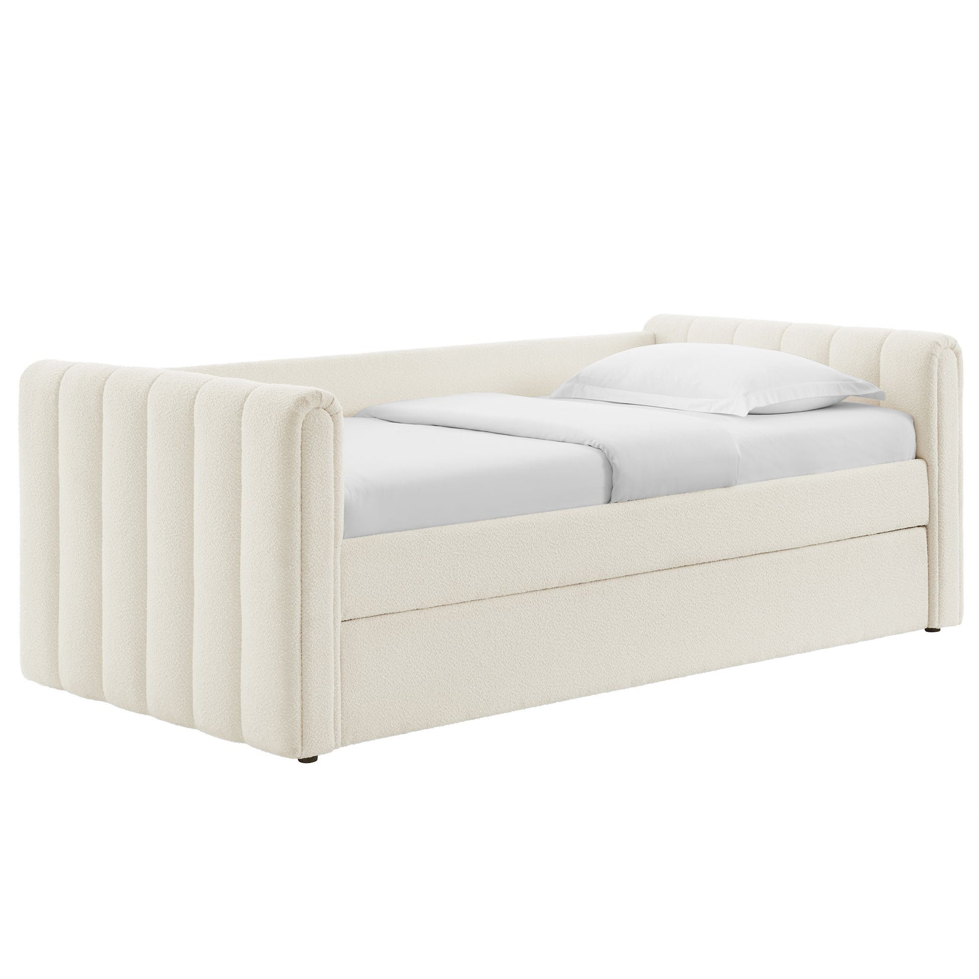 Veyla Channel Tufted Boucle Twin Daybed With Trundle by Modway - Best Buy Furniture