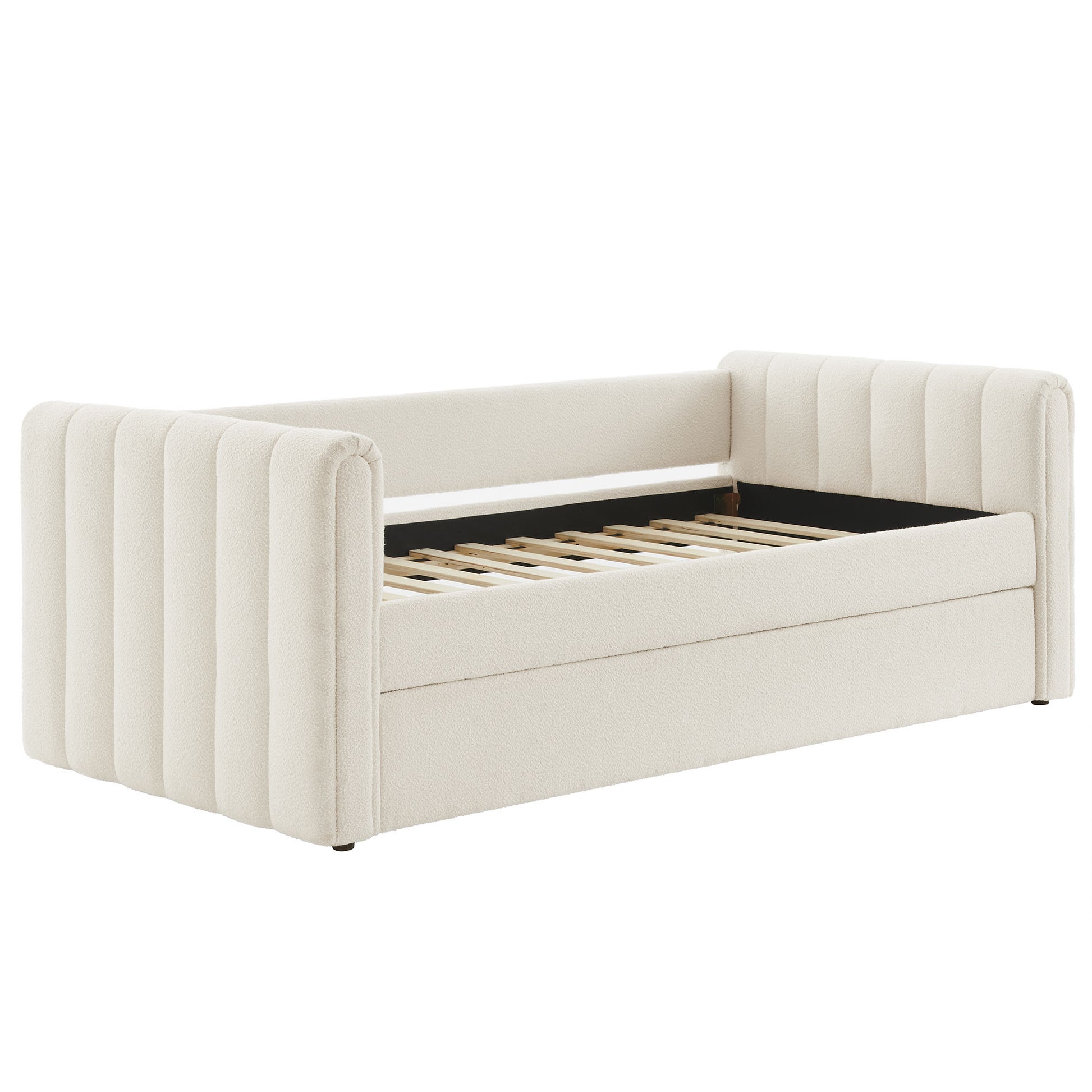 Veyla Channel Tufted Boucle Twin Daybed With Trundle by Modway - Best Buy Furniture