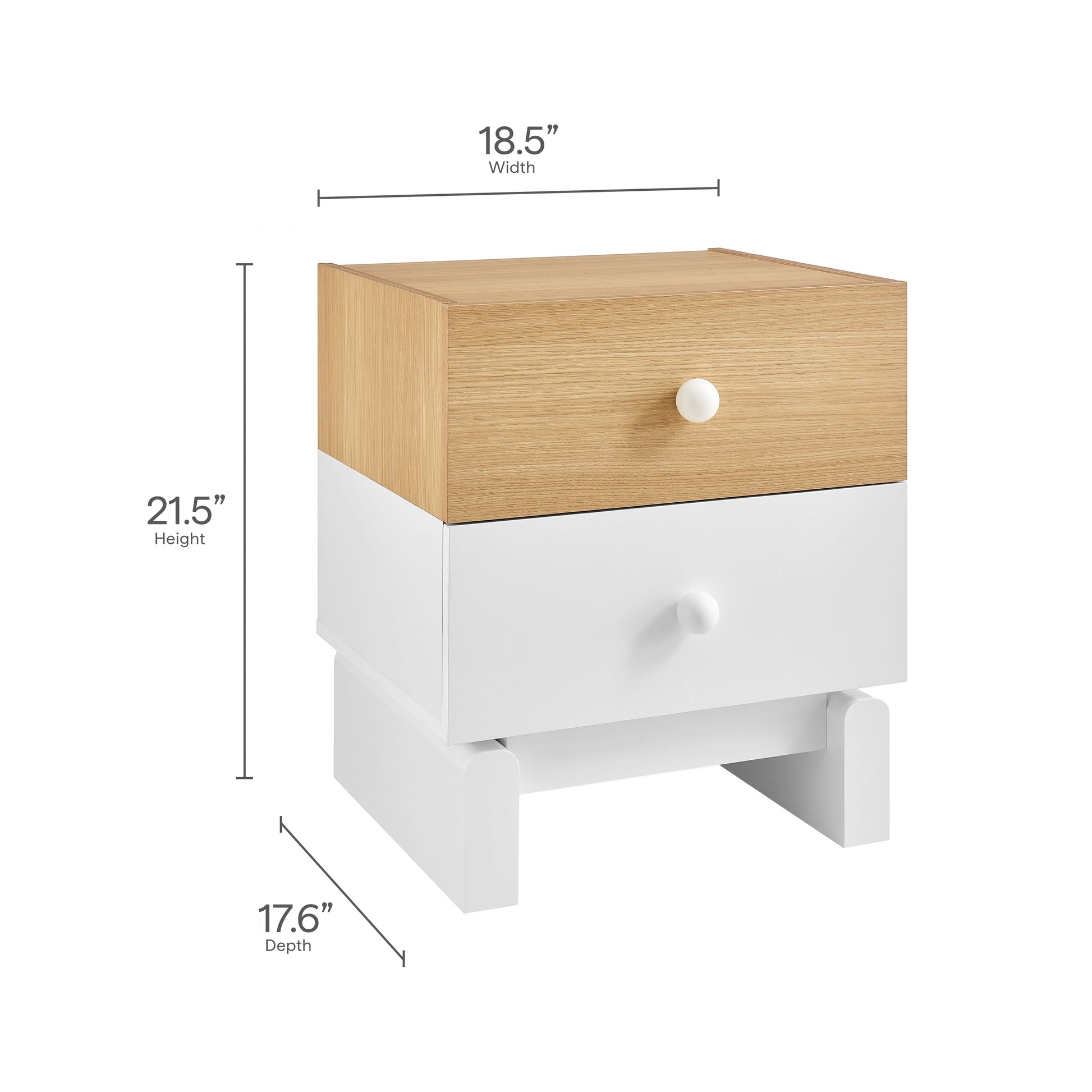 Nolia 2-Drawer Color Block Nightstand by Modway - Best Buy Furniture
