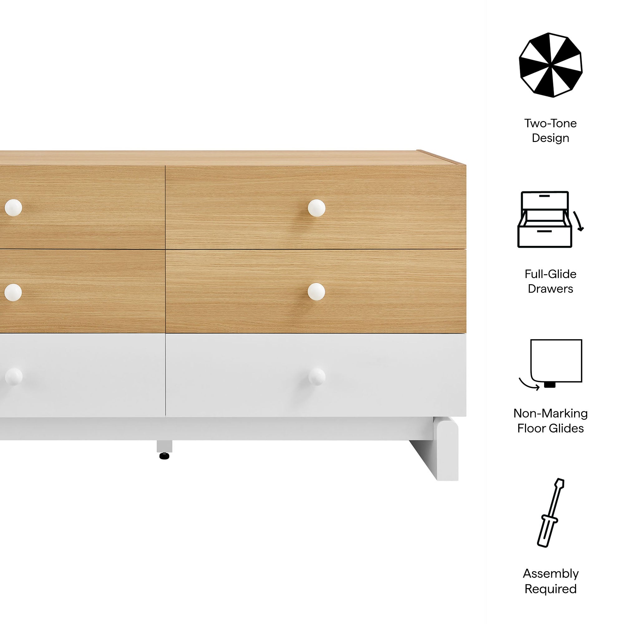 Nolia 6-Drawer Color Block Dresser