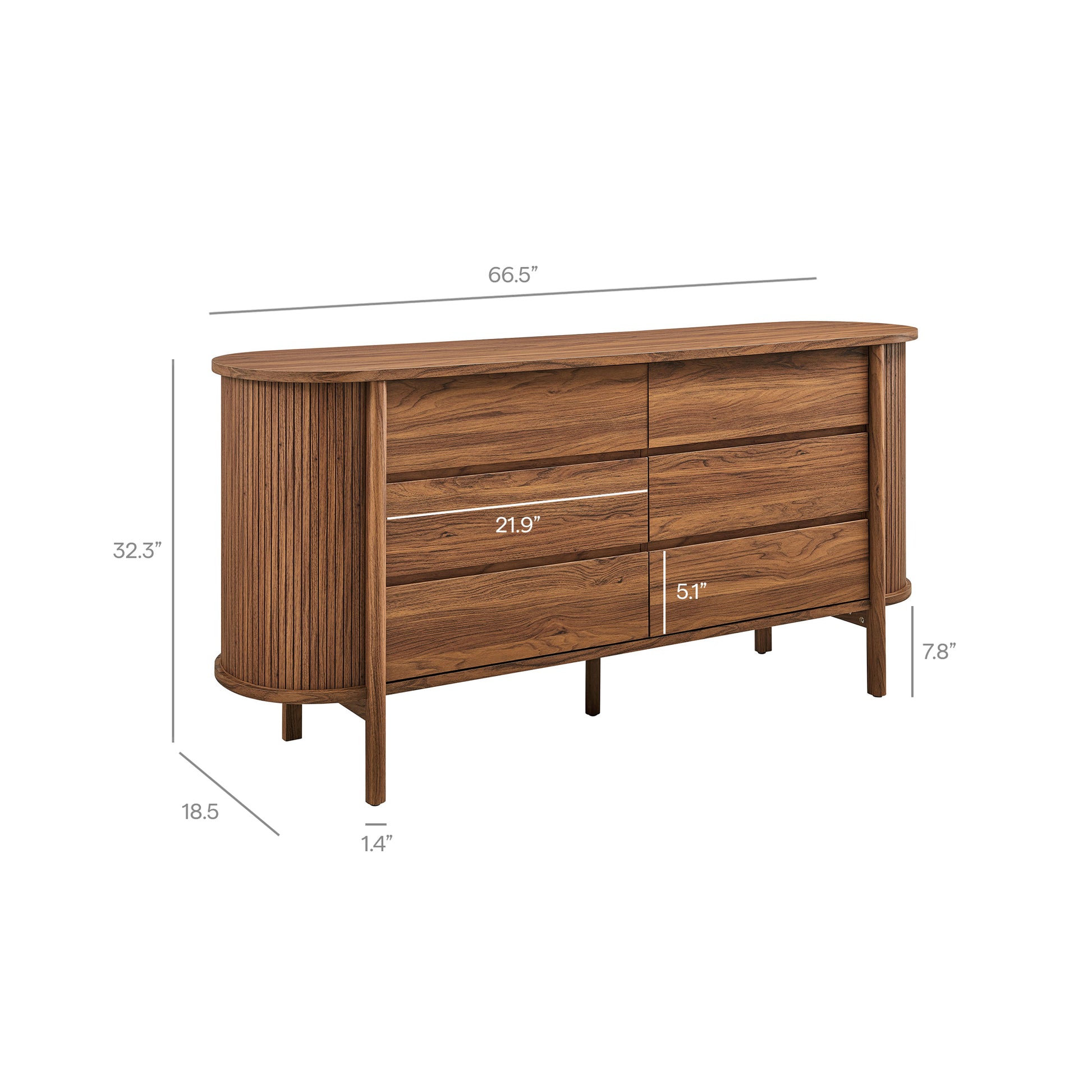 Cadence 6-Drawer Curved Dresser by Modway - Best Buy Furniture