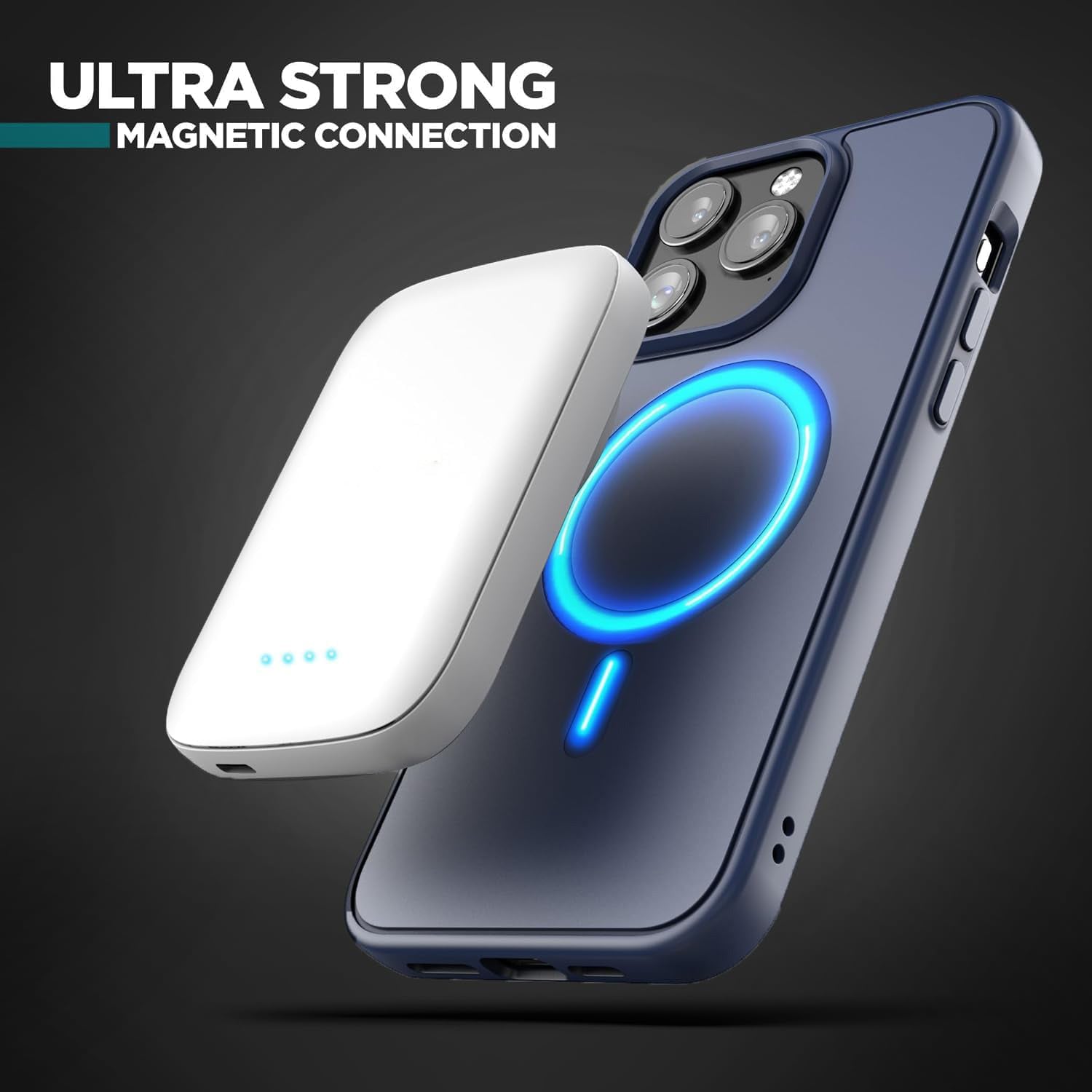 MagSafe Fast Charging Battery Pack for iPhone, Compatible with MagSafe - Ultra Slim Magnetic Power Bank, Portable Fast Charge Wireless Travel Charger (5000mAh)