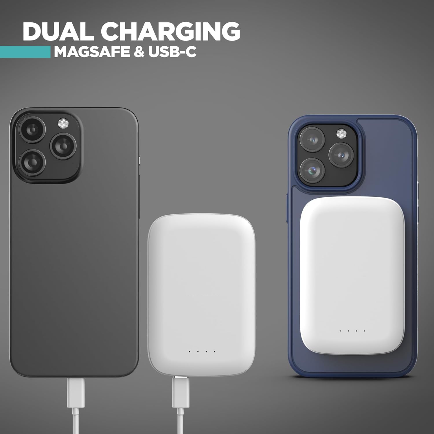 MagSafe Fast Charging Battery Pack for iPhone, Compatible with MagSafe - Ultra Slim Magnetic Power Bank, Portable Fast Charge Wireless Travel Charger (5000mAh)