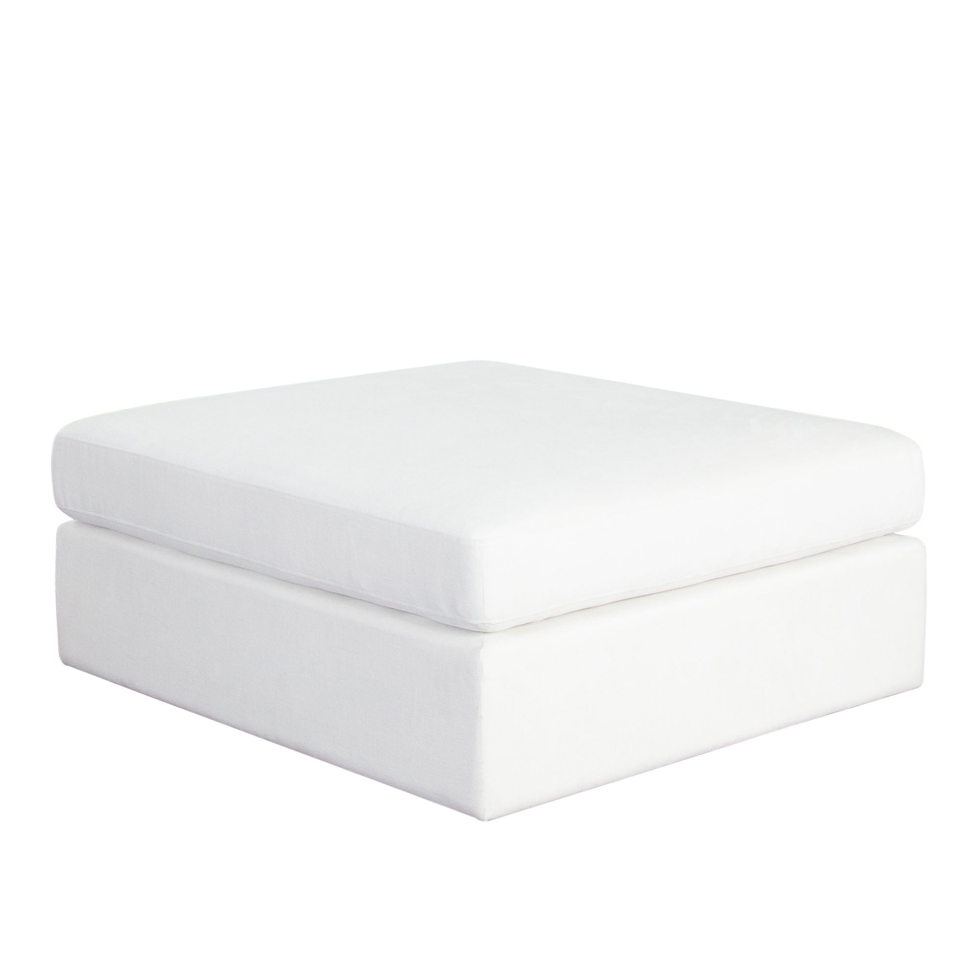 Muse Ottoman in Mist White Performance Fabric by Diamond Sofa
