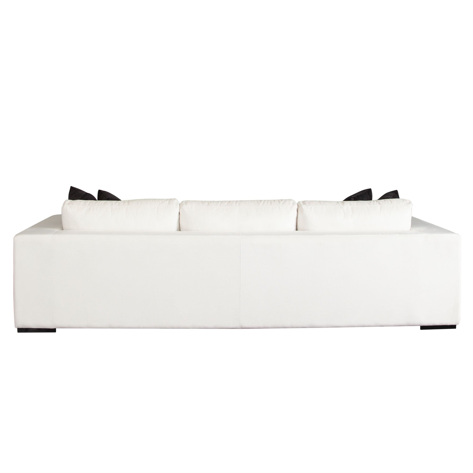 Muse Sofa in Mist White Performance Fabric w/ (4) Black Accent Pillows by Diamond Sofa