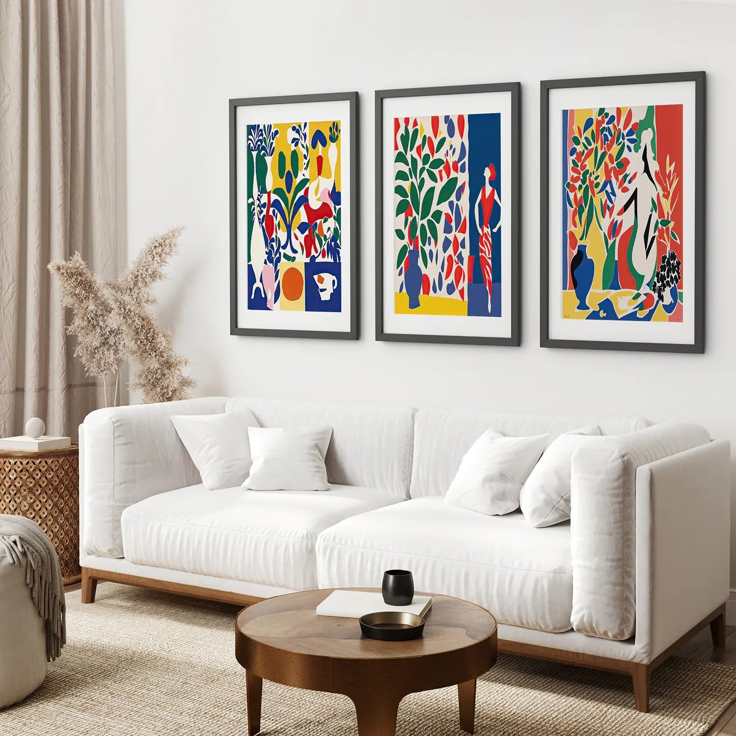 Modern Colorful Floral Matisse Wall Art Set