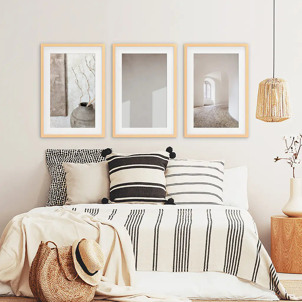 Minimalist Beige Modern Architectural Set of 3 Prints