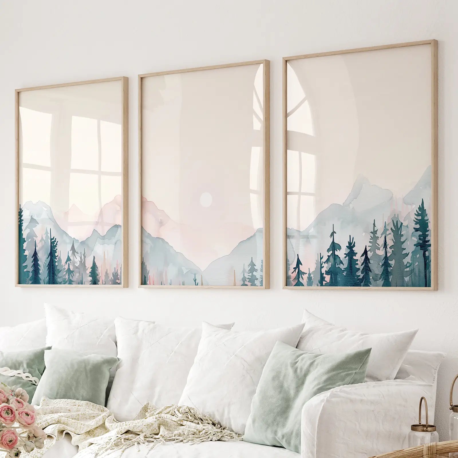 Forest and Mountain Landscape Painting Posters