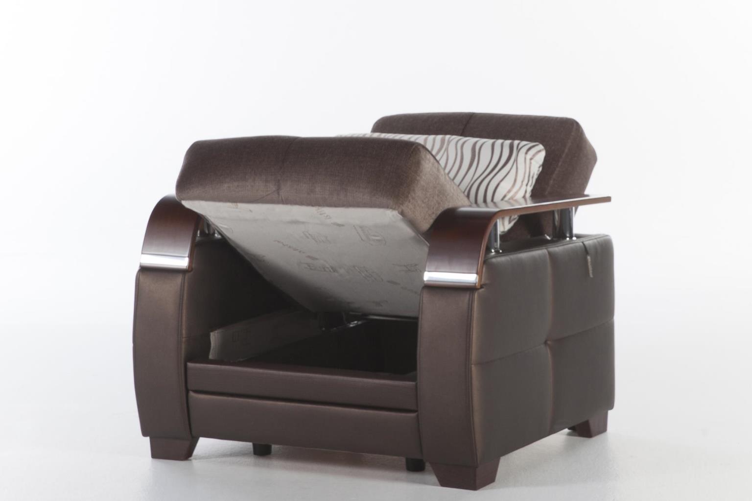 Natural Sleeper Sofa Bed – 88" Wide with Wooden Arms & Hidden Storage | Modern Functional Sofa
