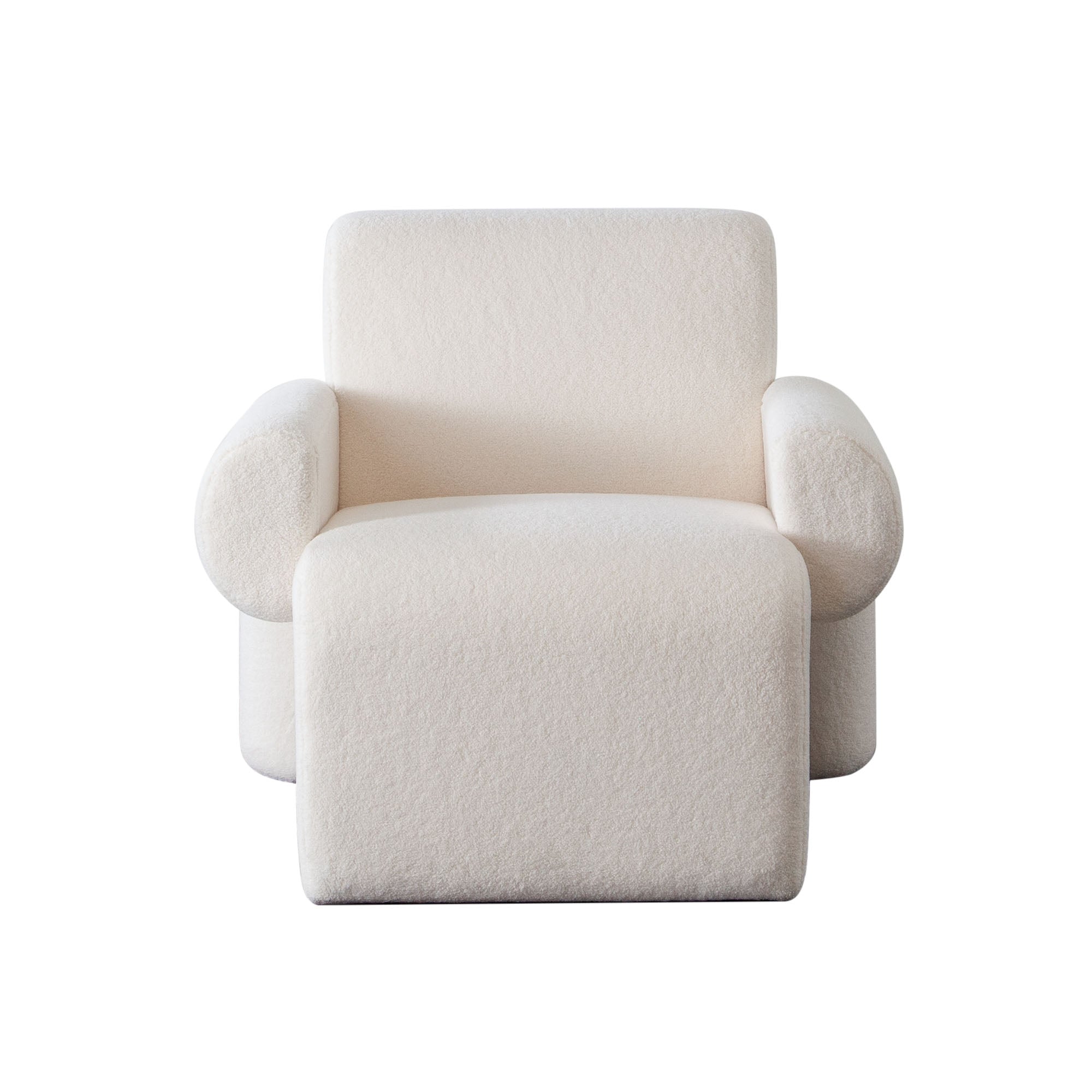 Noa Accent Chair in Ivory Sherpa Fabric by Diamond Sofa