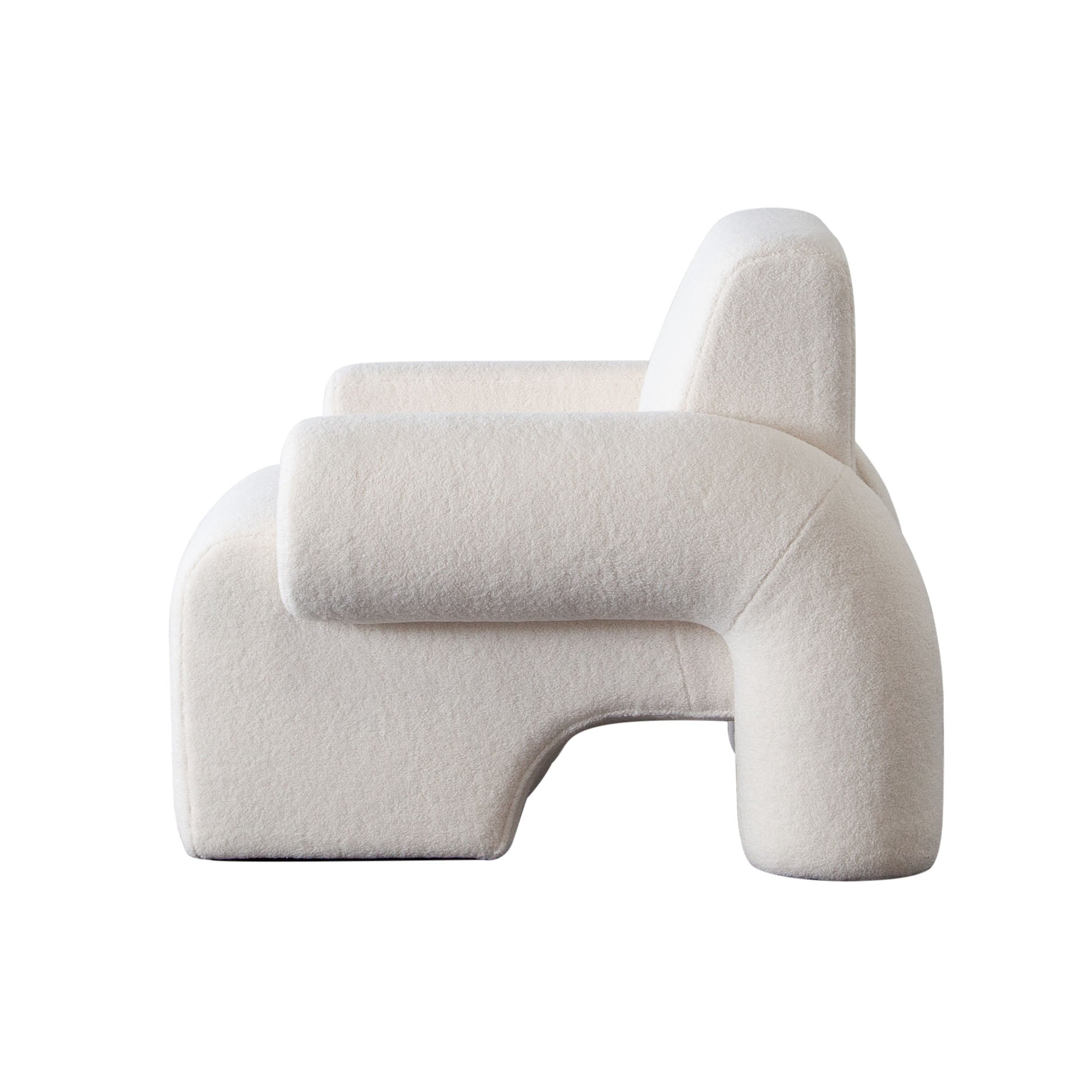 Noa Accent Chair in Ivory Sherpa Fabric by Diamond Sofa