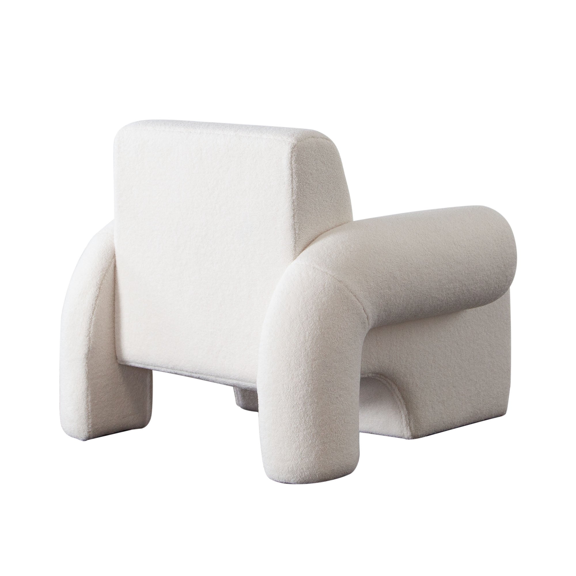 Noa Accent Chair in Ivory Sherpa Fabric by Diamond Sofa