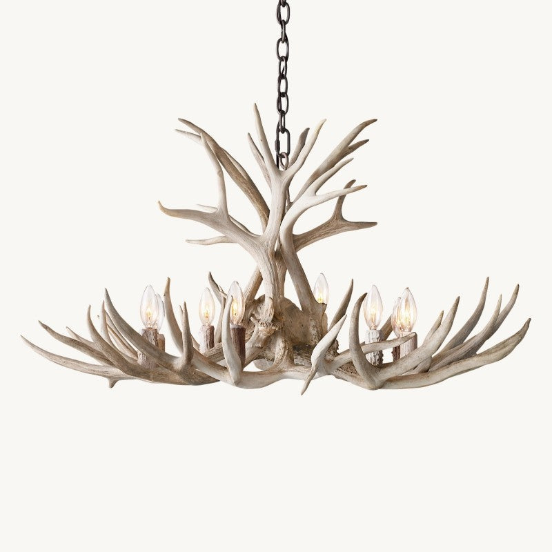 Rustic Antler Chandelier 8-Light E12 Candelabra Ceiling Light 34"