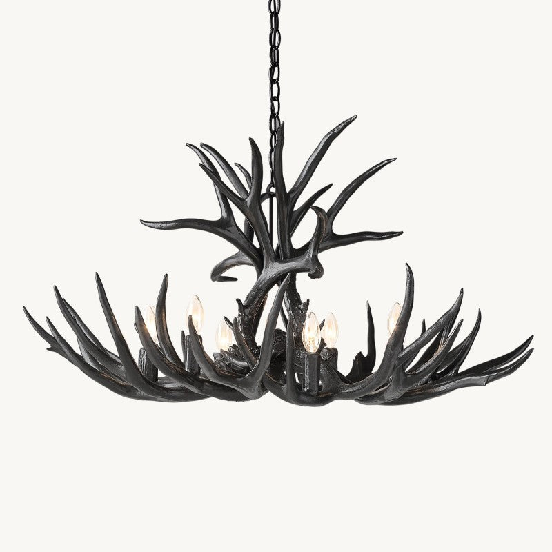 Rustic Antler Chandelier 8-Light E12 Candelabra Ceiling Light 34"