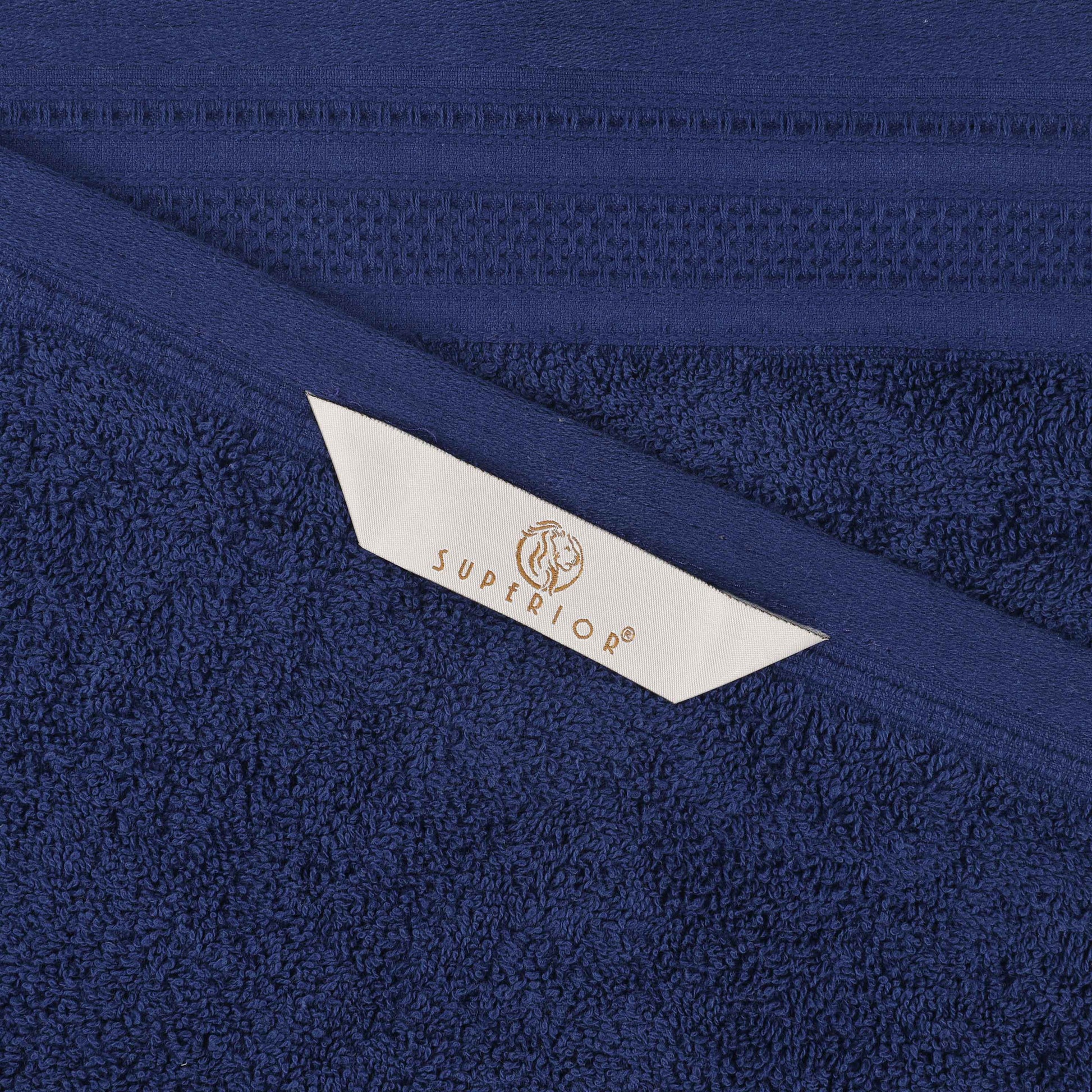 Honeycomb Textured Waffle Border Cotton Bath Towels, Set of 4 - Bath Towel by Superior Brand