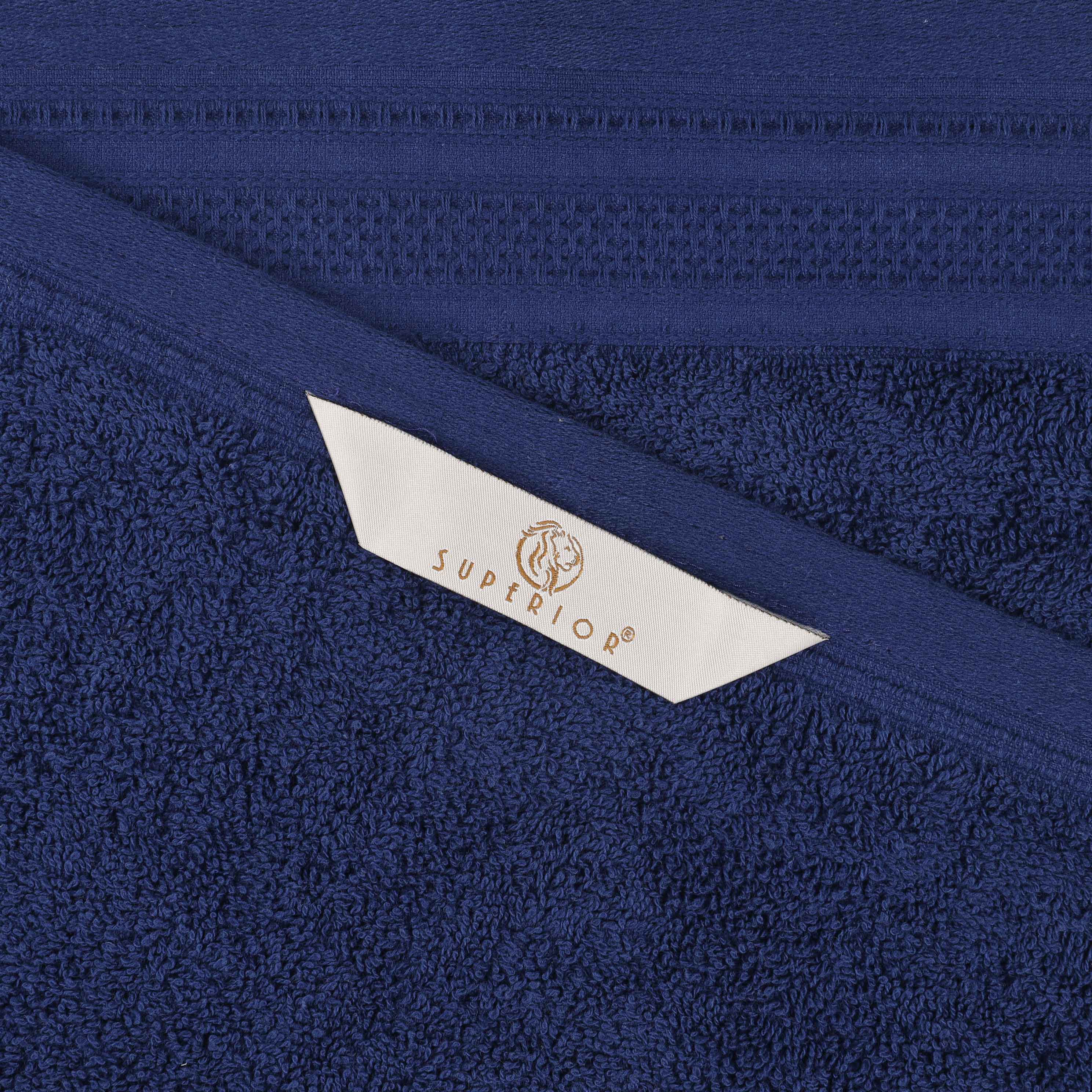 Honeycomb Textured Waffle Border Cotton Bath Towels, Set of 4 - Bath Towel by Superior Brand