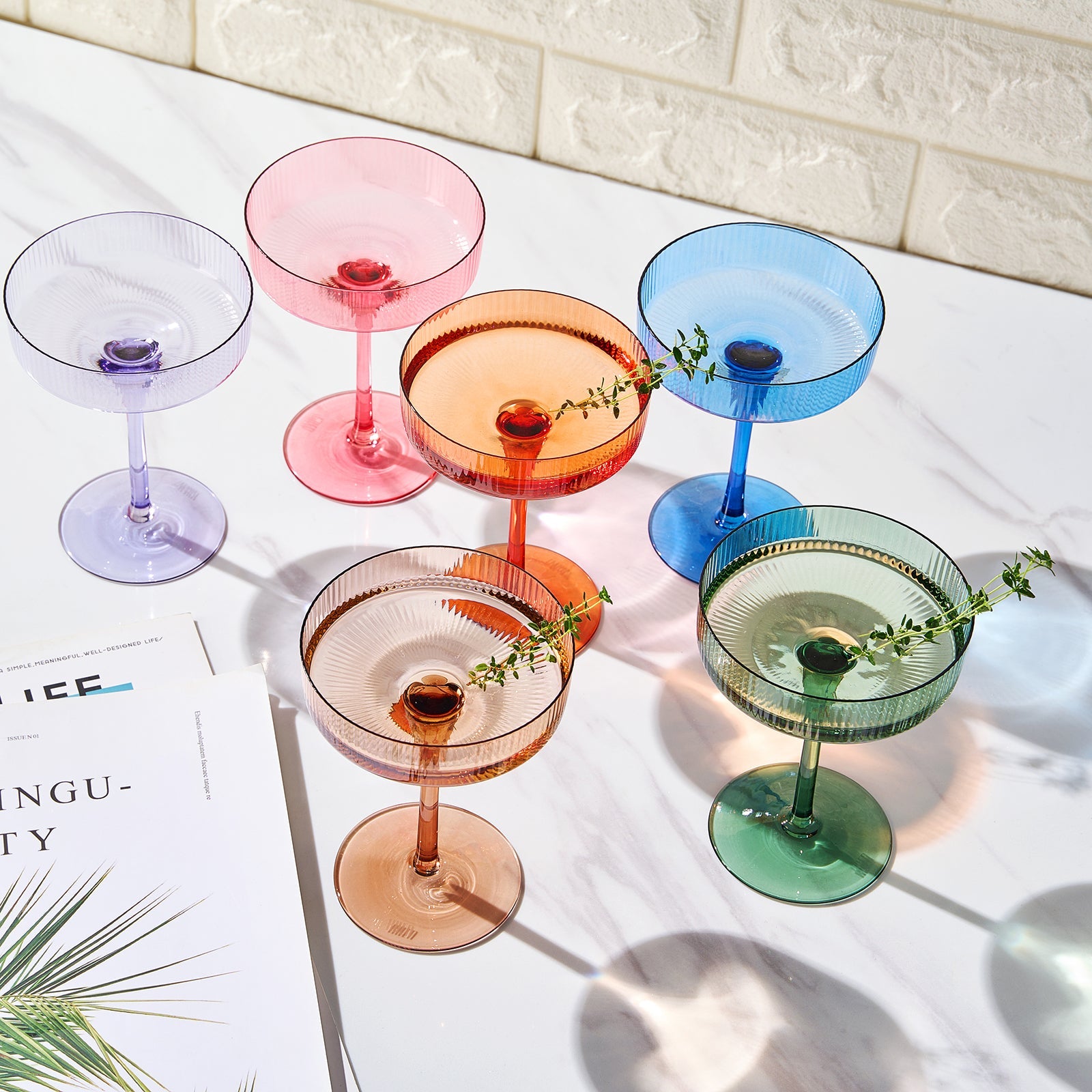 Como Spring Coupe Cocktail Glassware, Set of 6