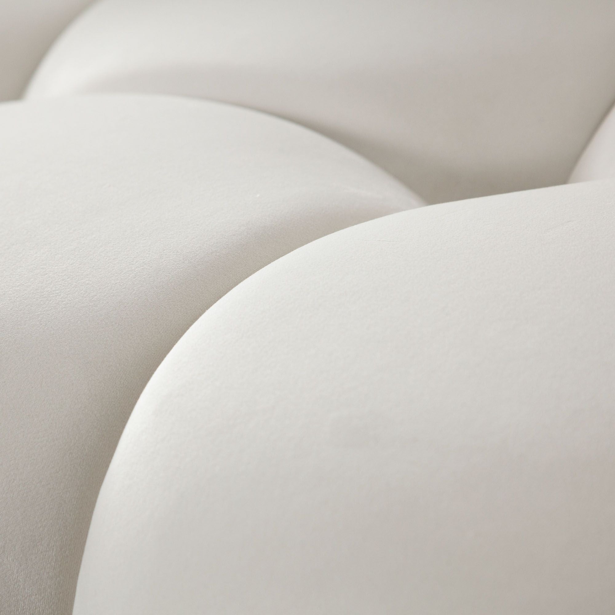 Paloma Armless Chair – Light Cream Velvet