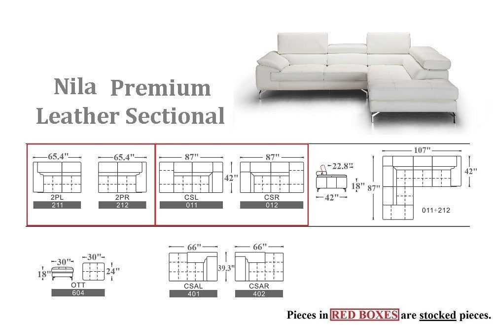 Nila Premium Leather Sectional J&M
