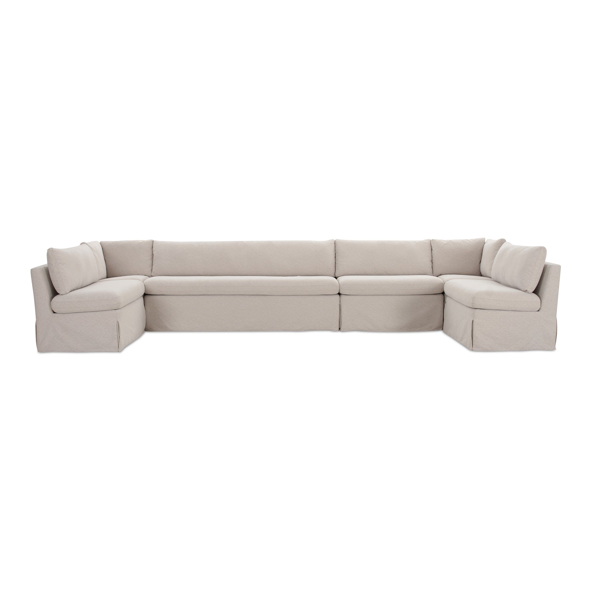 Fable Slipcover Dining Banquette U-Shape Beige 168 in. - Moes Home