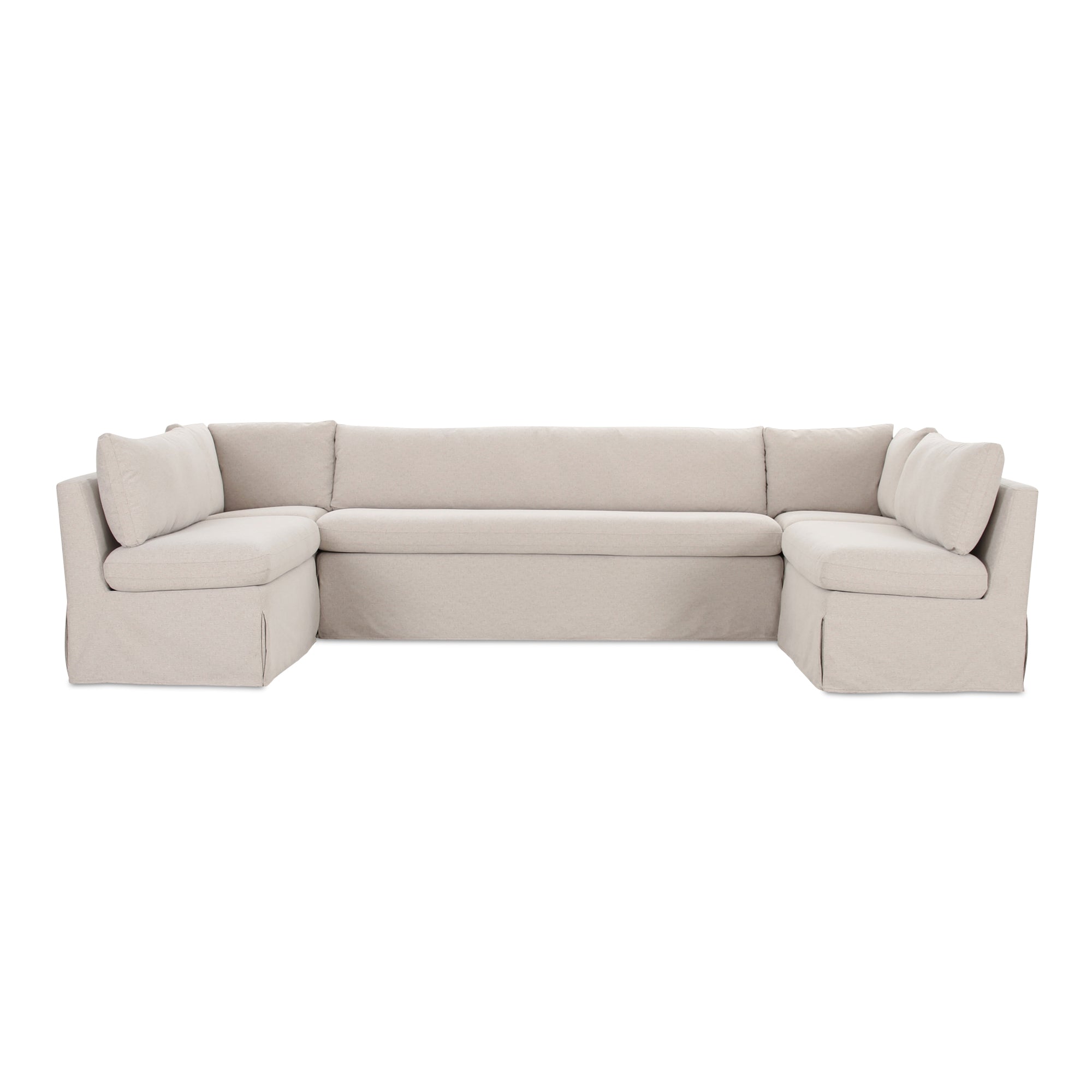 Fable Slipcover Dining Banquette U-Shape Beige 129 in. - Moes Home
