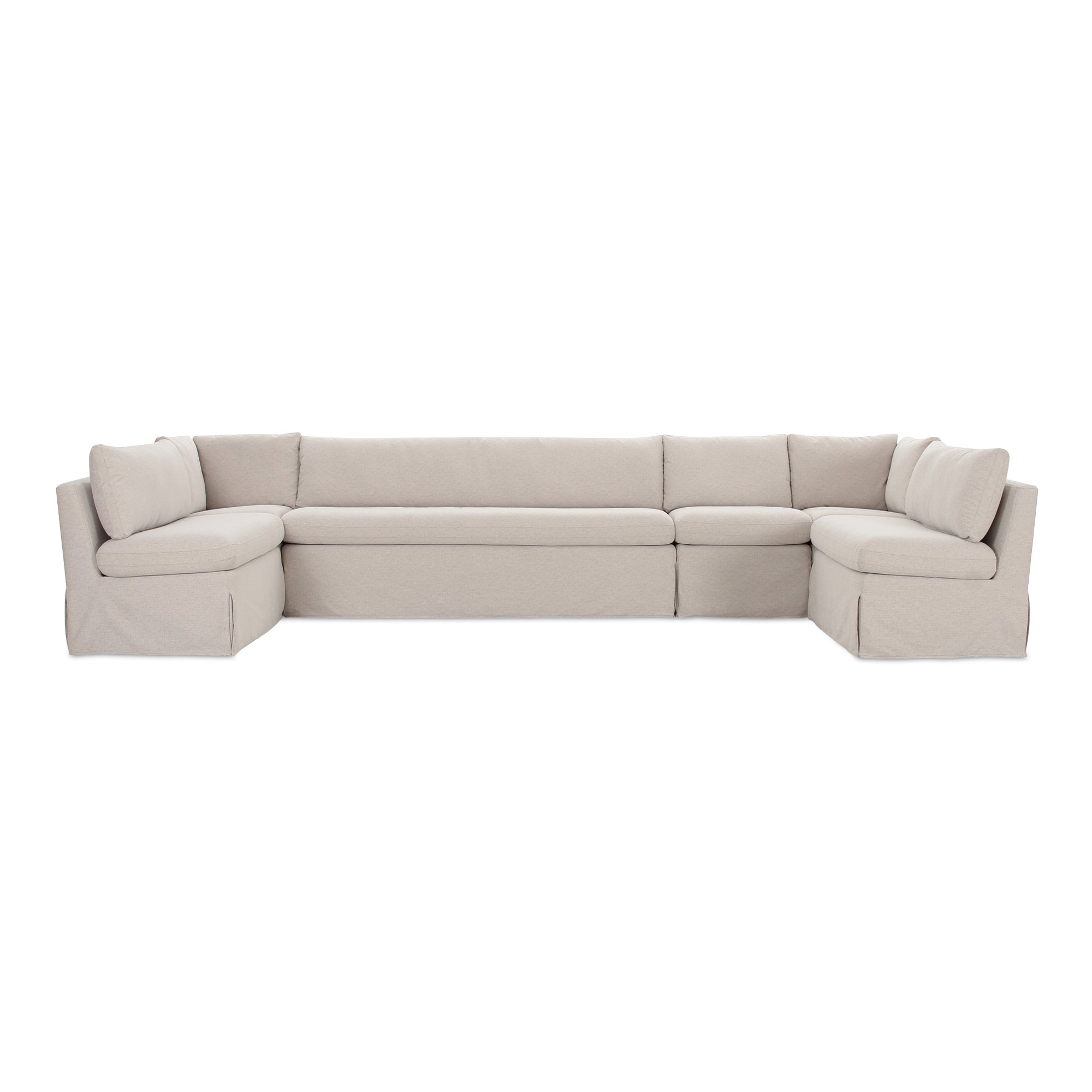 Fable Slipcover Dining Banquette U-Shape Beige 154 in. - Moes Home