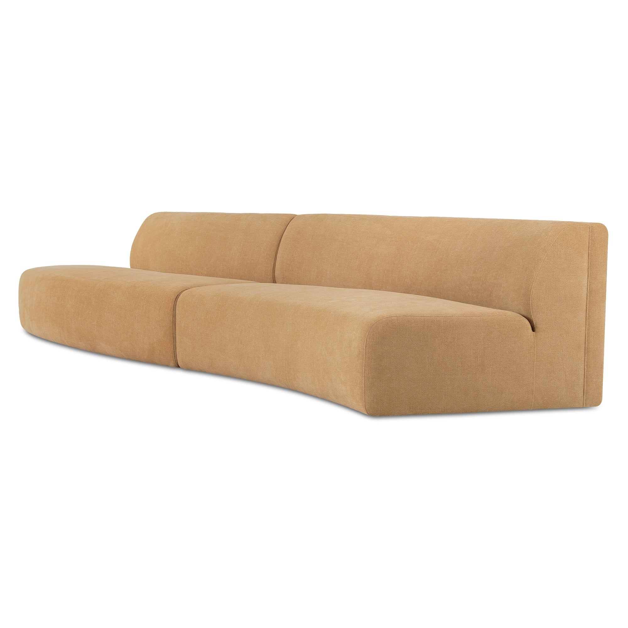 Naomi 2 Piece Wave Modular Sectional Dark Brown