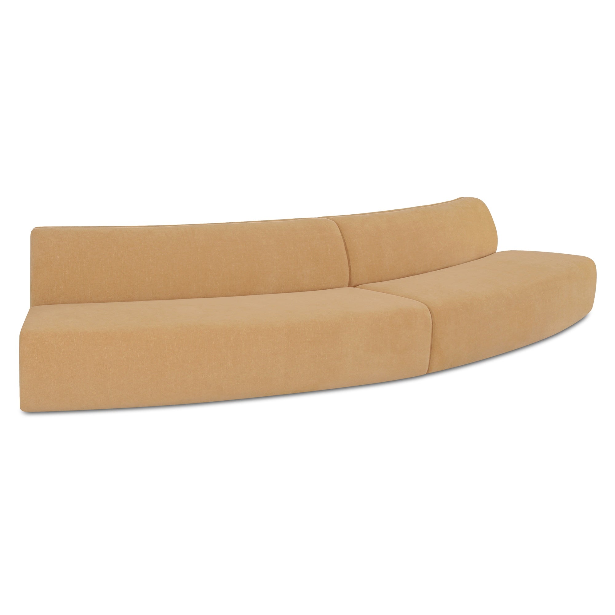 Naomi 2 Piece Convex Modular Sectional Dark Brown