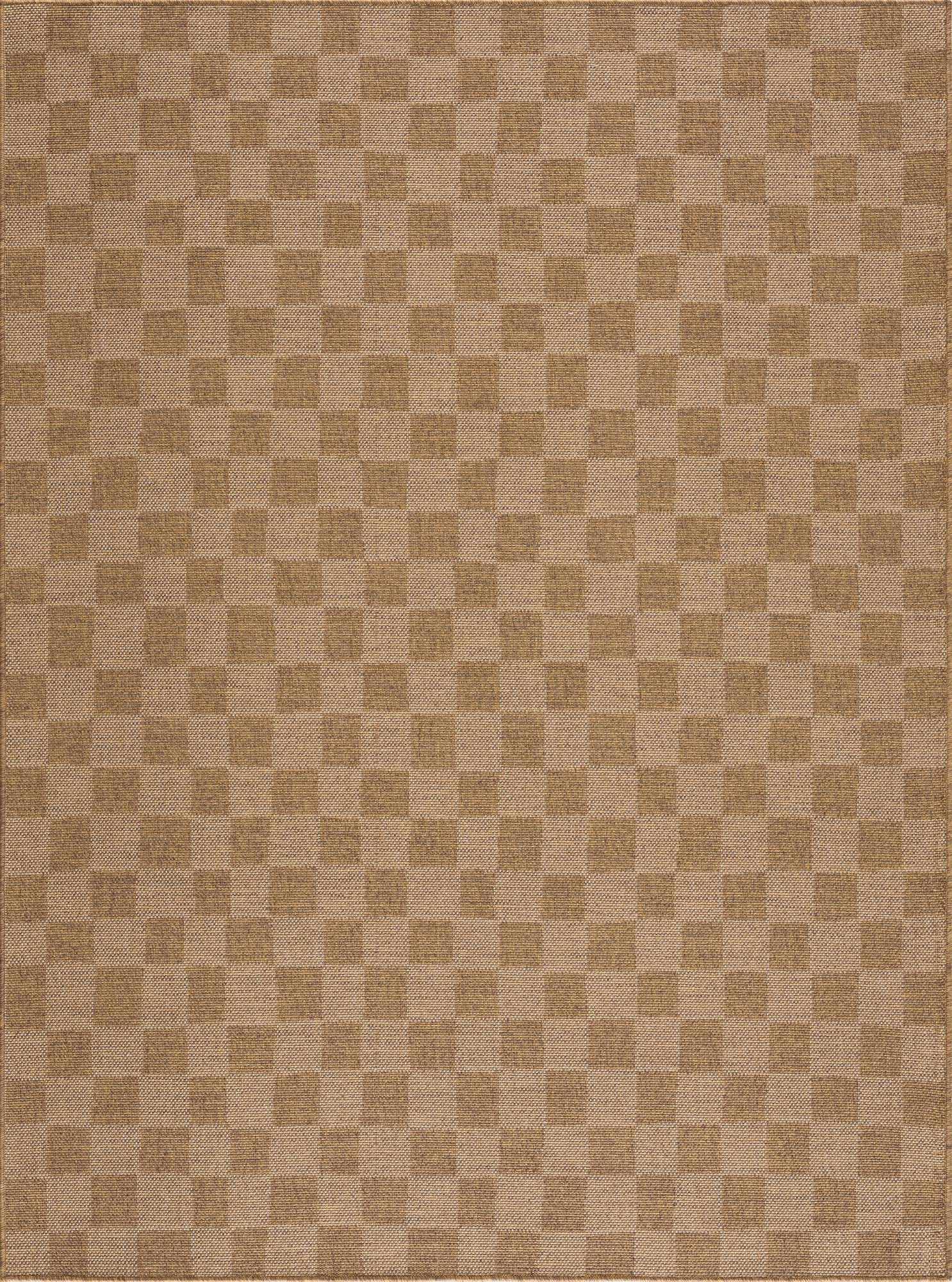 Kuval Checkered Brown Rug