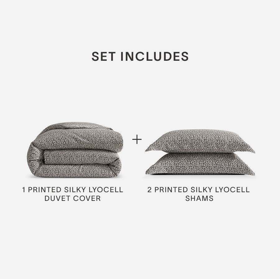 Silky Lyocell Leopard Print Duvet Cover Bundle