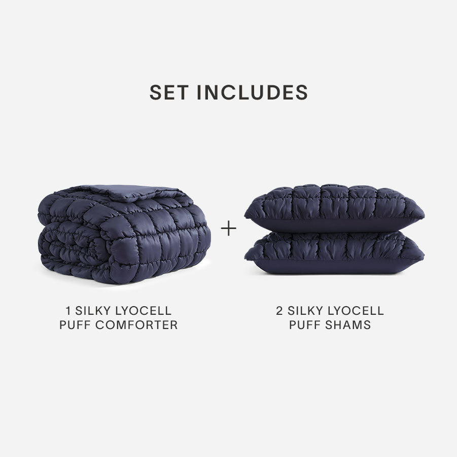 Silky Lyocell Puff Comforter Bundle