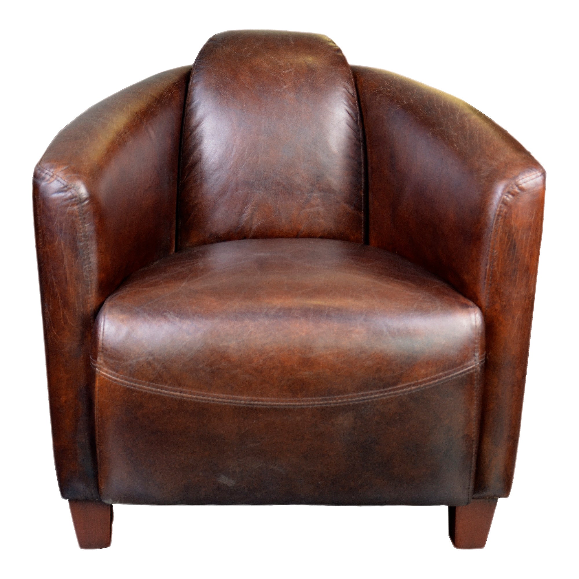 Salzburg Club Chair Dark Brown Leather - Moes Home
