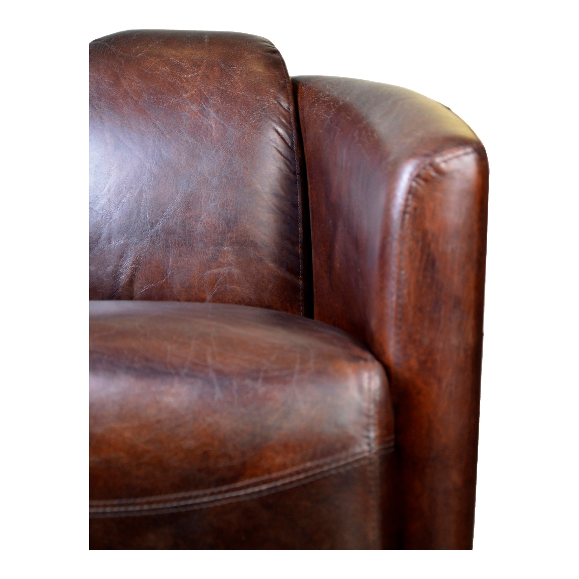Salzburg Club Chair Dark Brown Leather - Moes Home