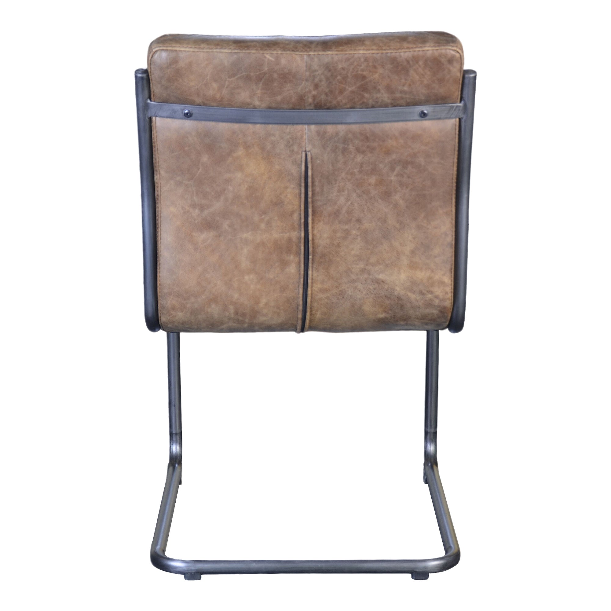 Ansel Dining Chair Grazed Brown Leather - Set Of Two - Moes Home