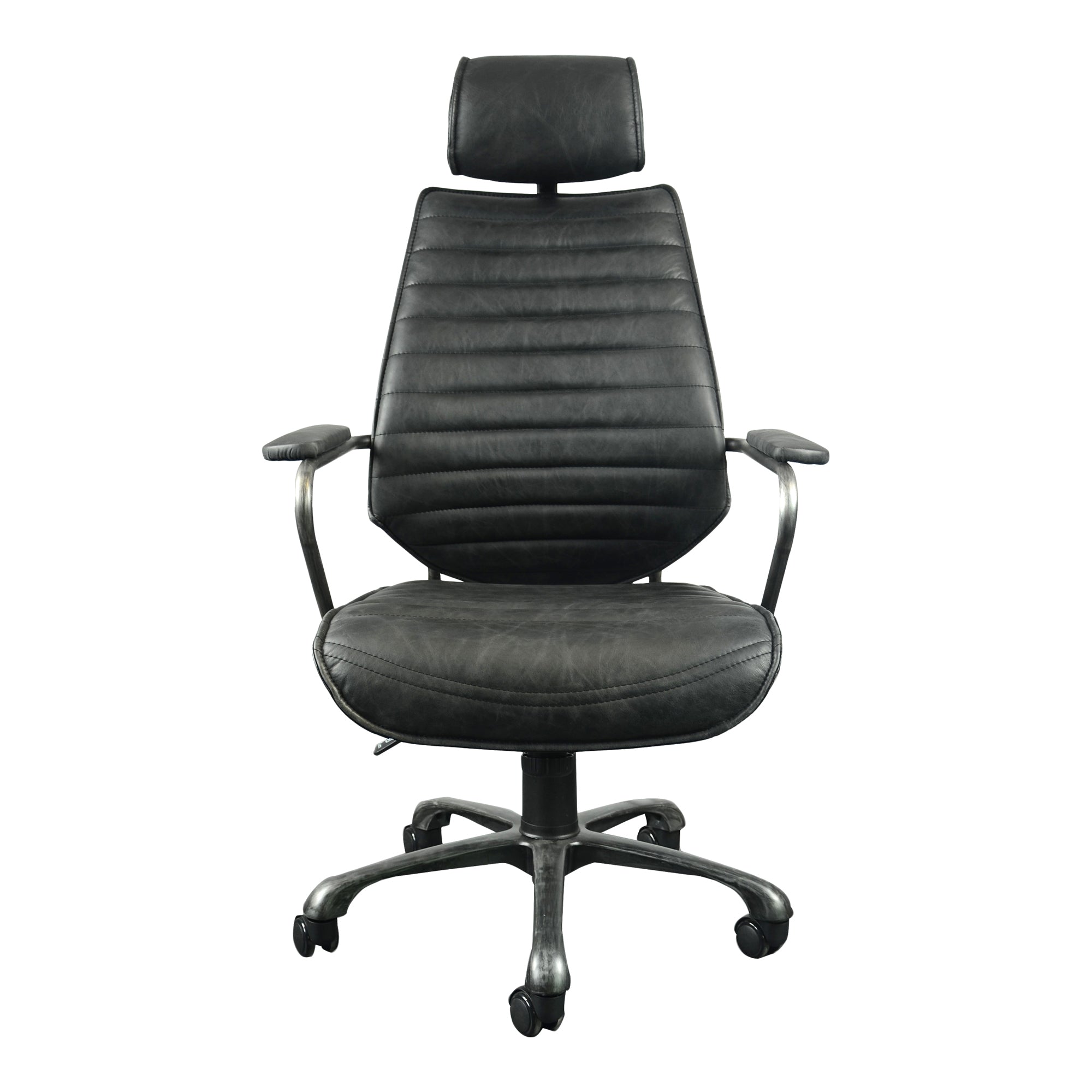 Executive Office Chair Dark Brown Leather