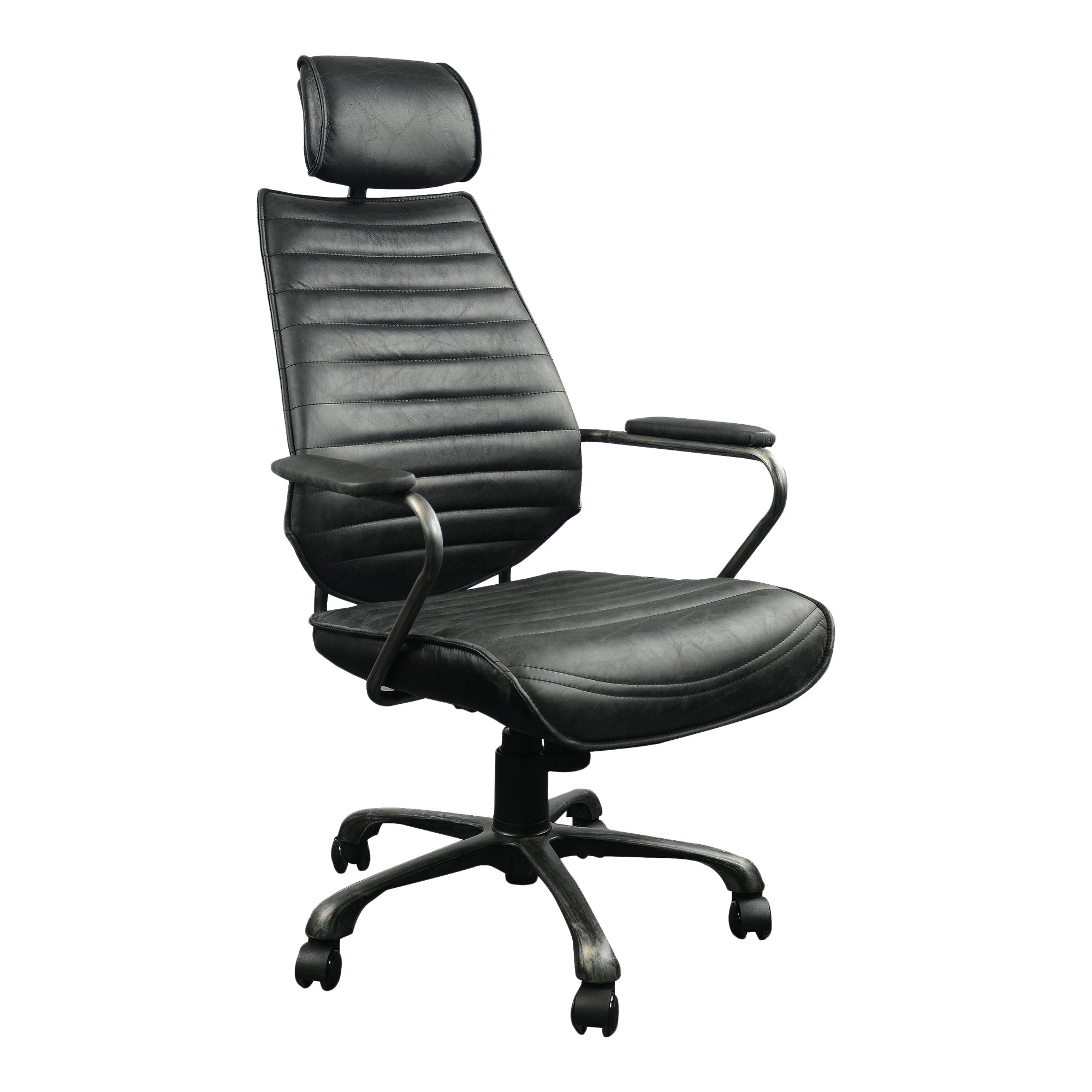 Executive Office Chair Dark Brown Leather