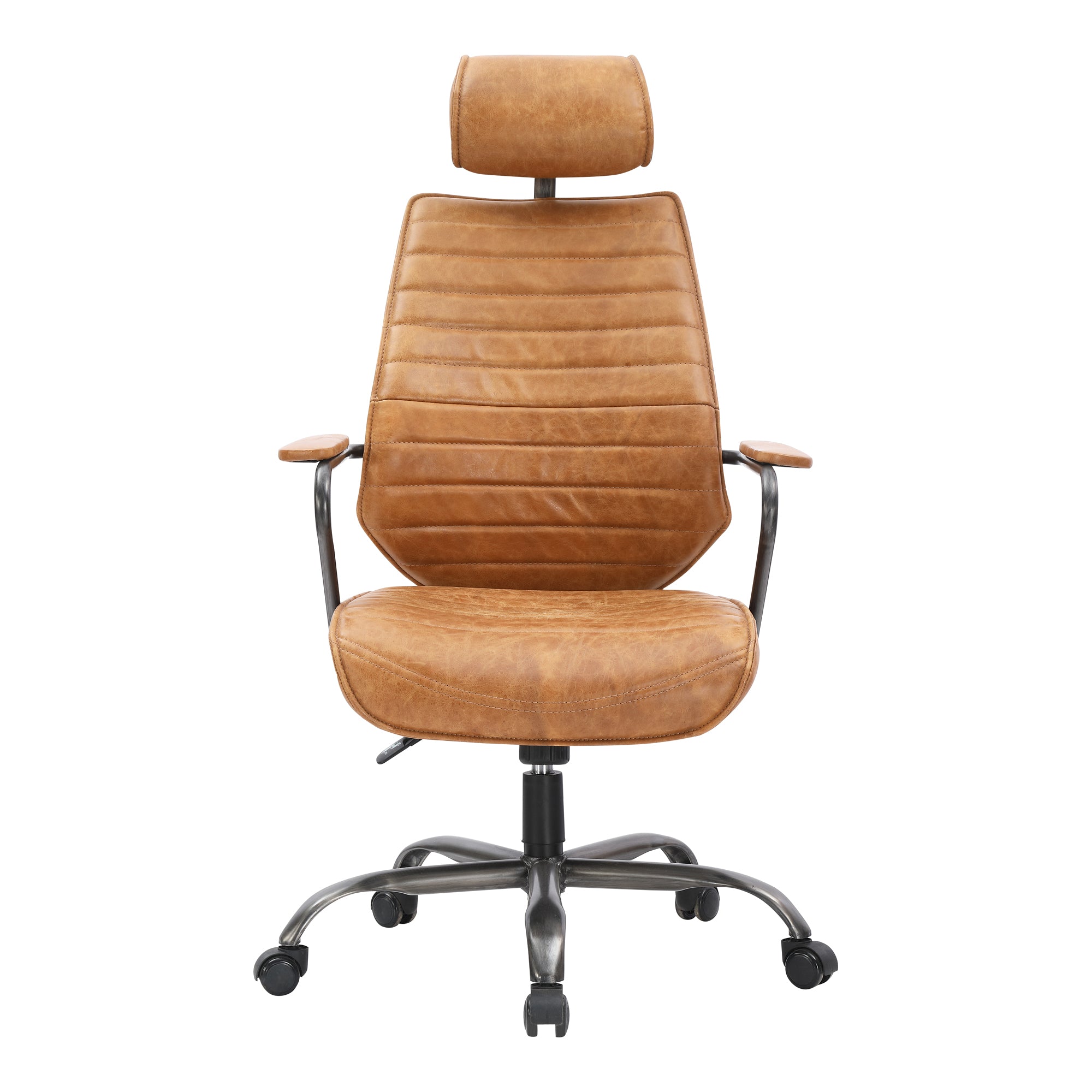 Executive Office Chair Dark Brown Leather