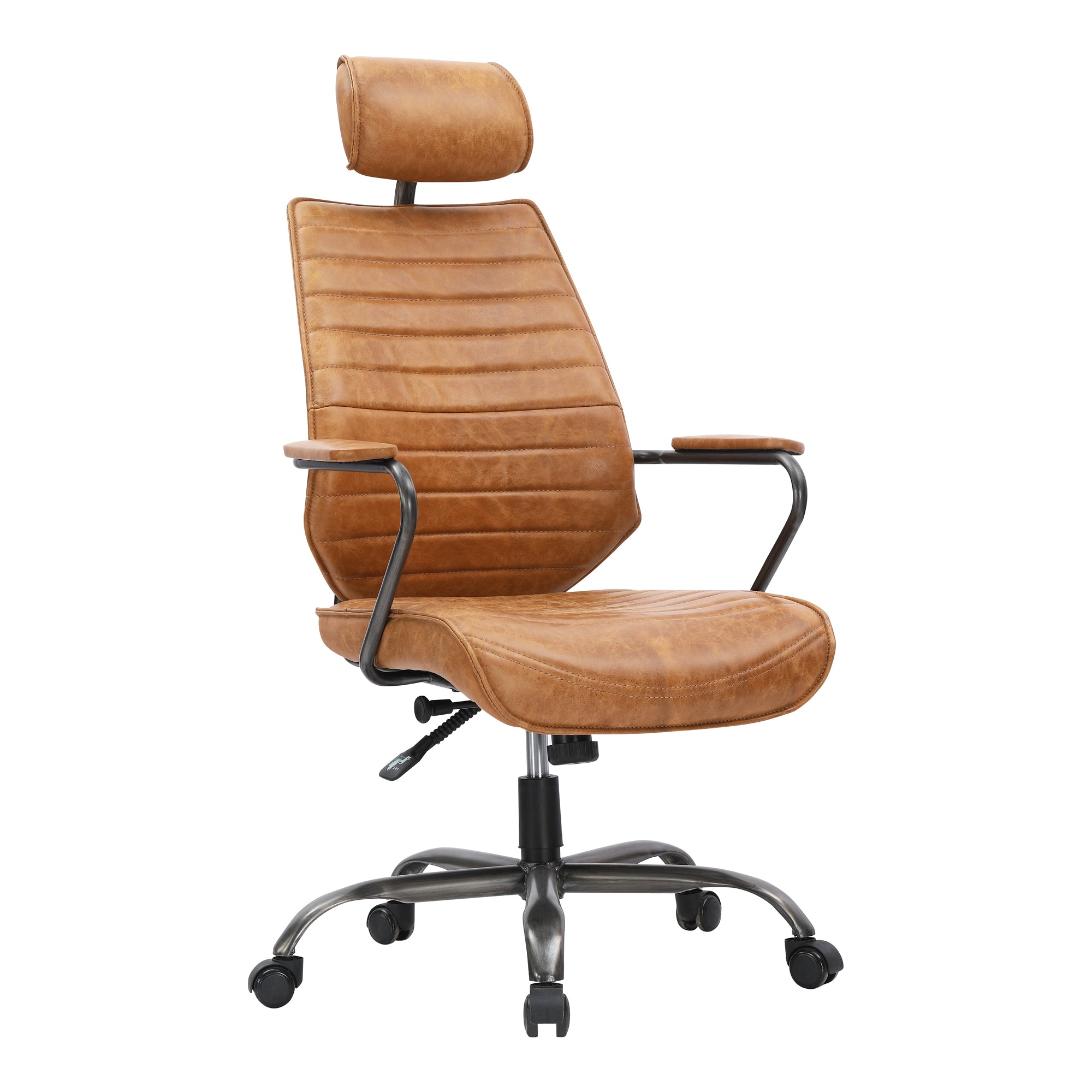 Executive Office Chair Dark Brown Leather