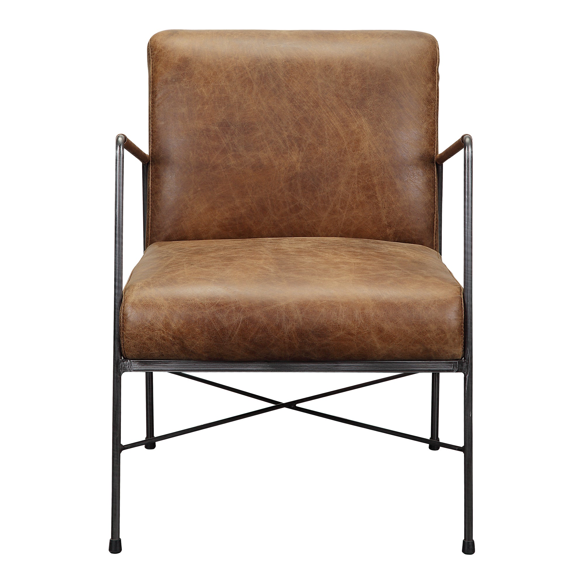 Dagwood Leather Armchair Open Road Brown - Moes Home