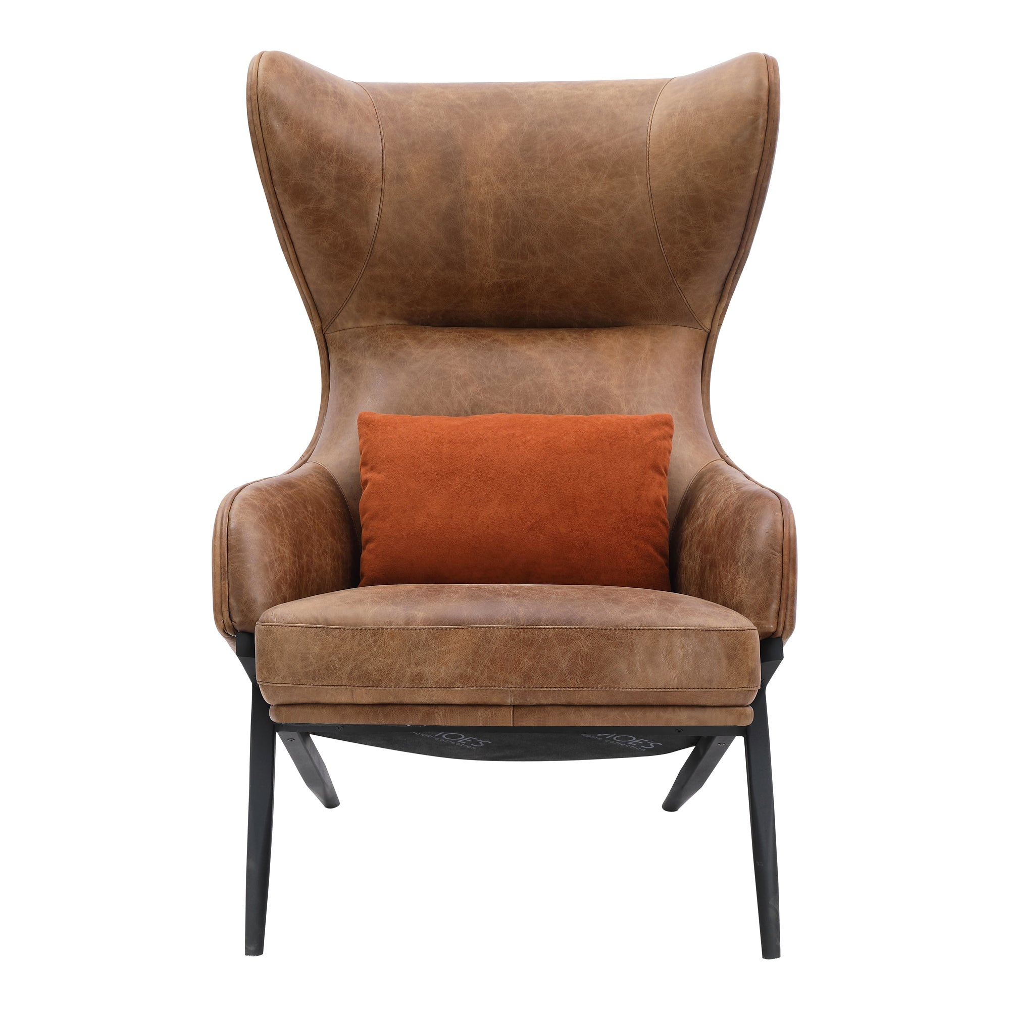 Amos Leather Accent Chair Open Road Brown - Moes Home