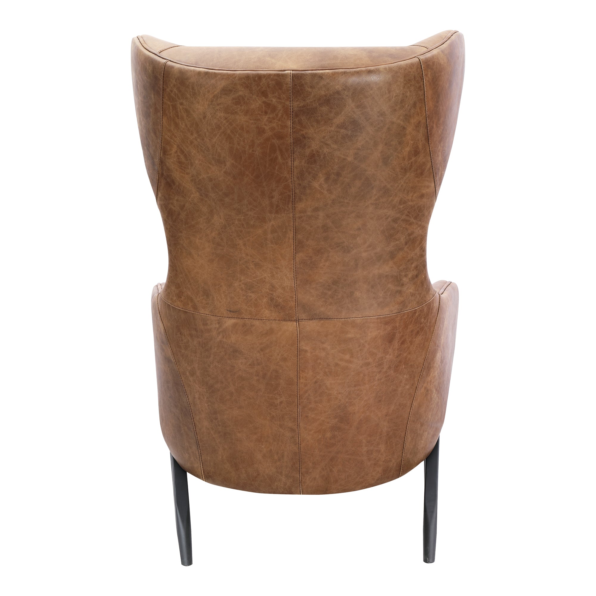 Amos Leather Accent Chair Open Road Brown - Moes Home