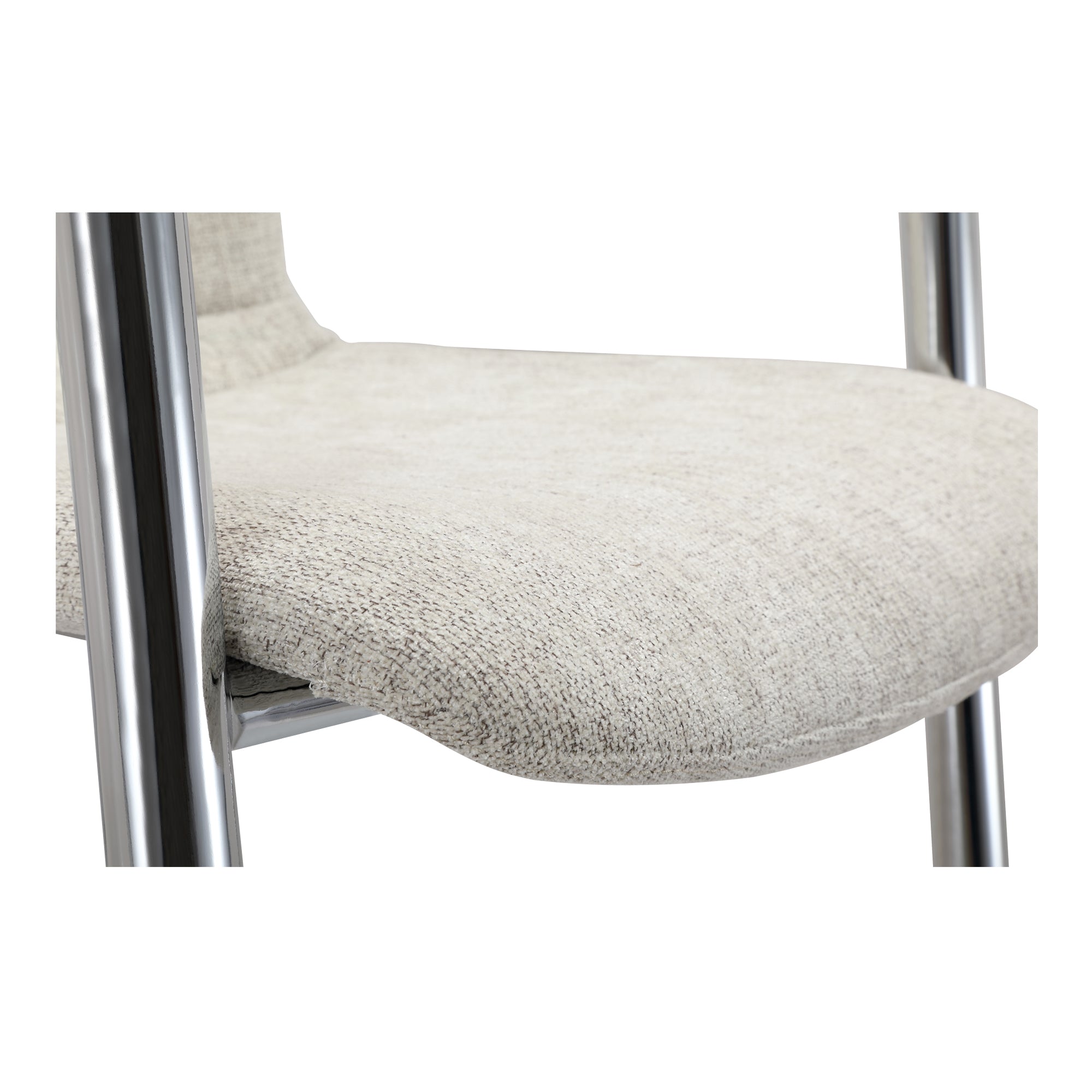 Freeman Chrome Frame Dining Chair Blended Cream - Set Of Two - Moes Home