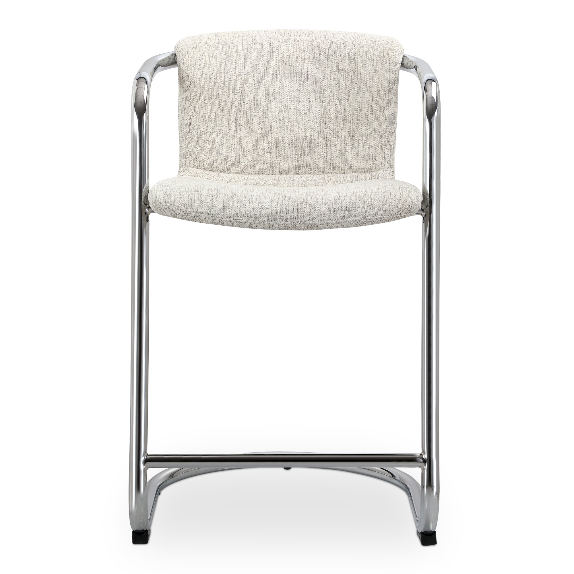 Freeman Chrome Frame Counter Stool Blended Cream - Set Of Two - Moes Home